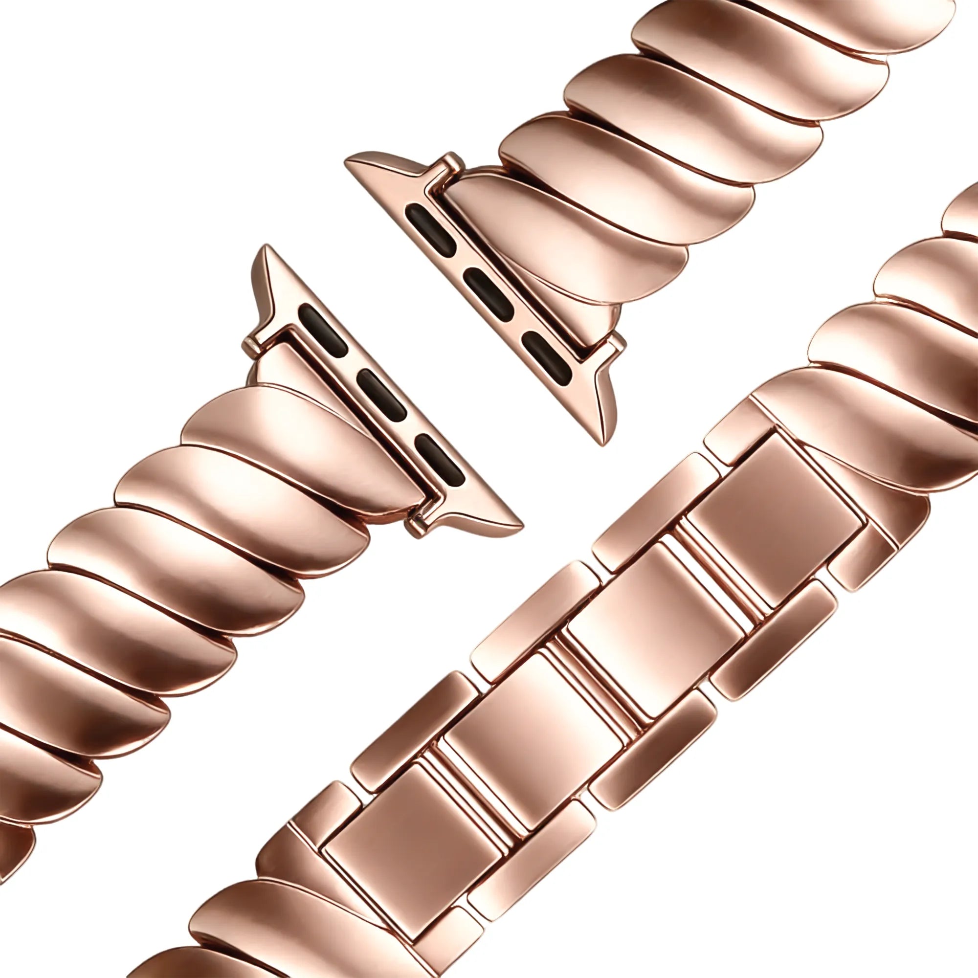 Bandz Apple Watch luxe metalen band 'Twisted' (rosé goud)