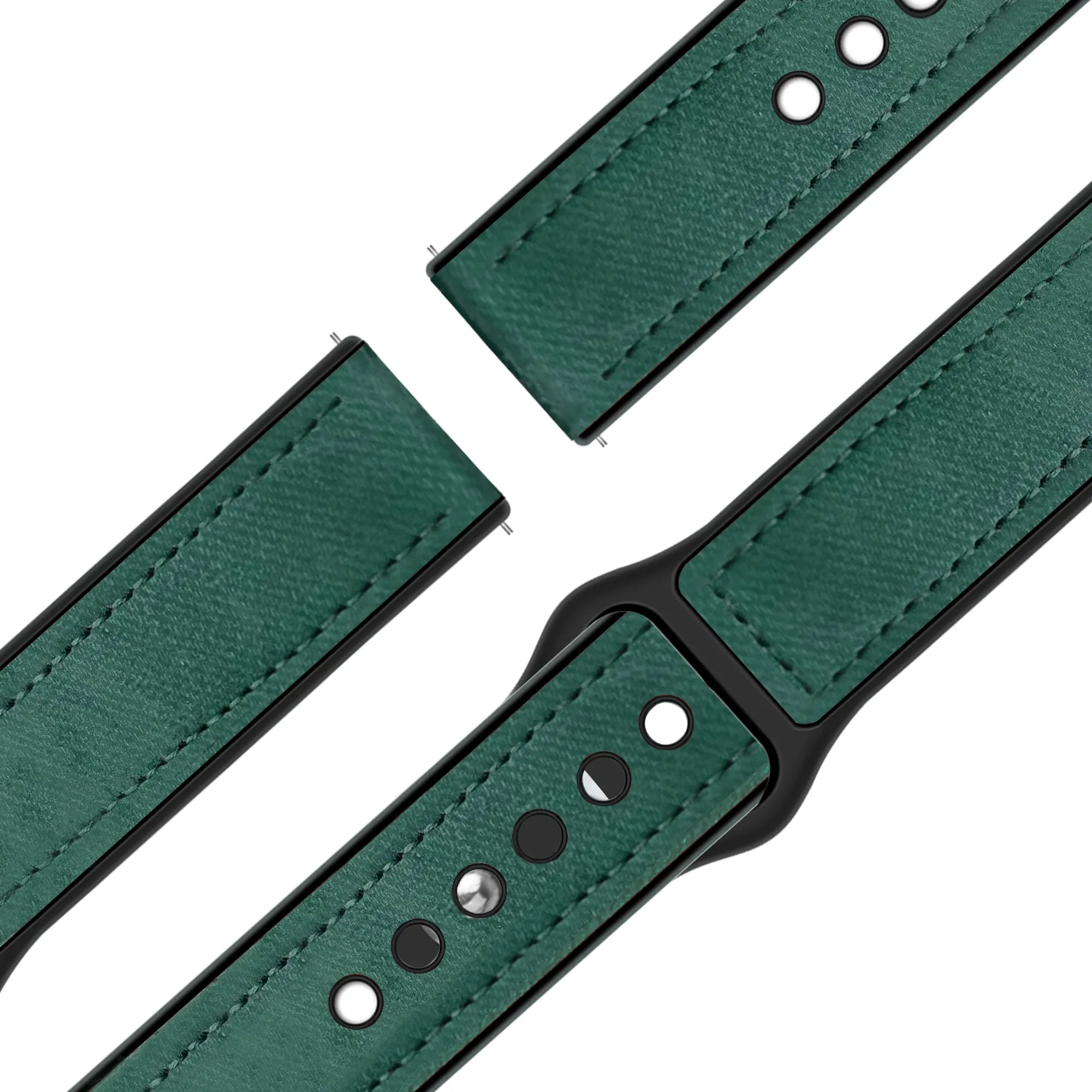 Bandz Garmin Vivoactive 4 lederen band 'Hybrid' (groen)