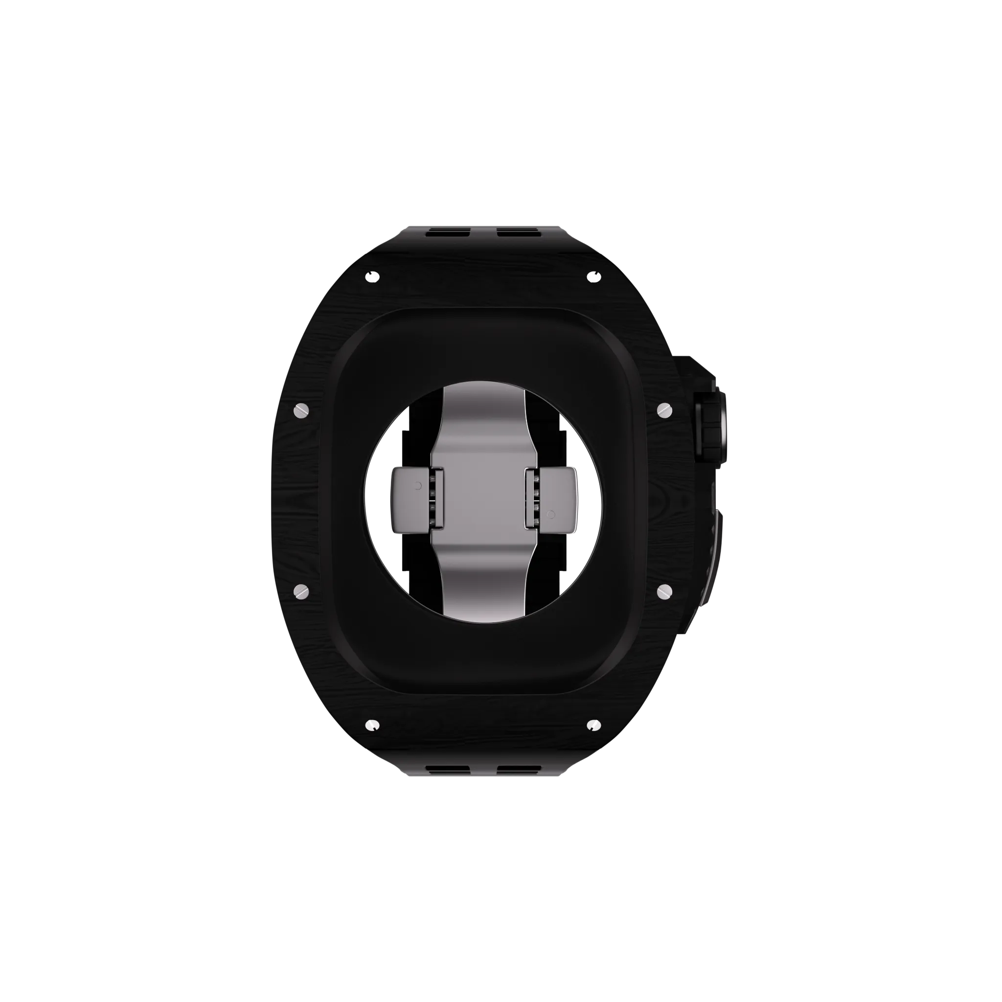 Reqior Apple Watch 45mm polymer case met rubberen band (carbon zwart)