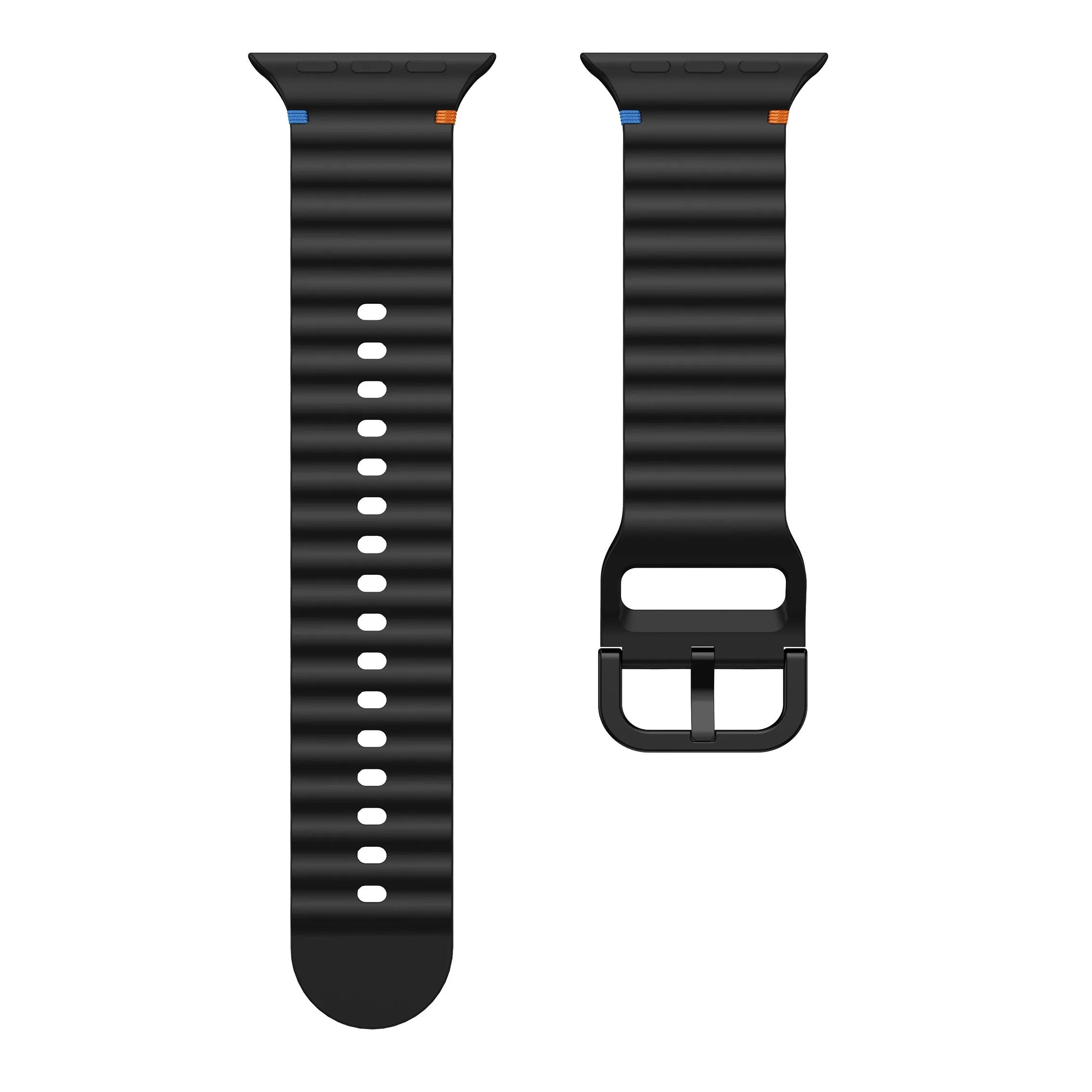 Apple Watch Wave siliconen bandje (zwart)