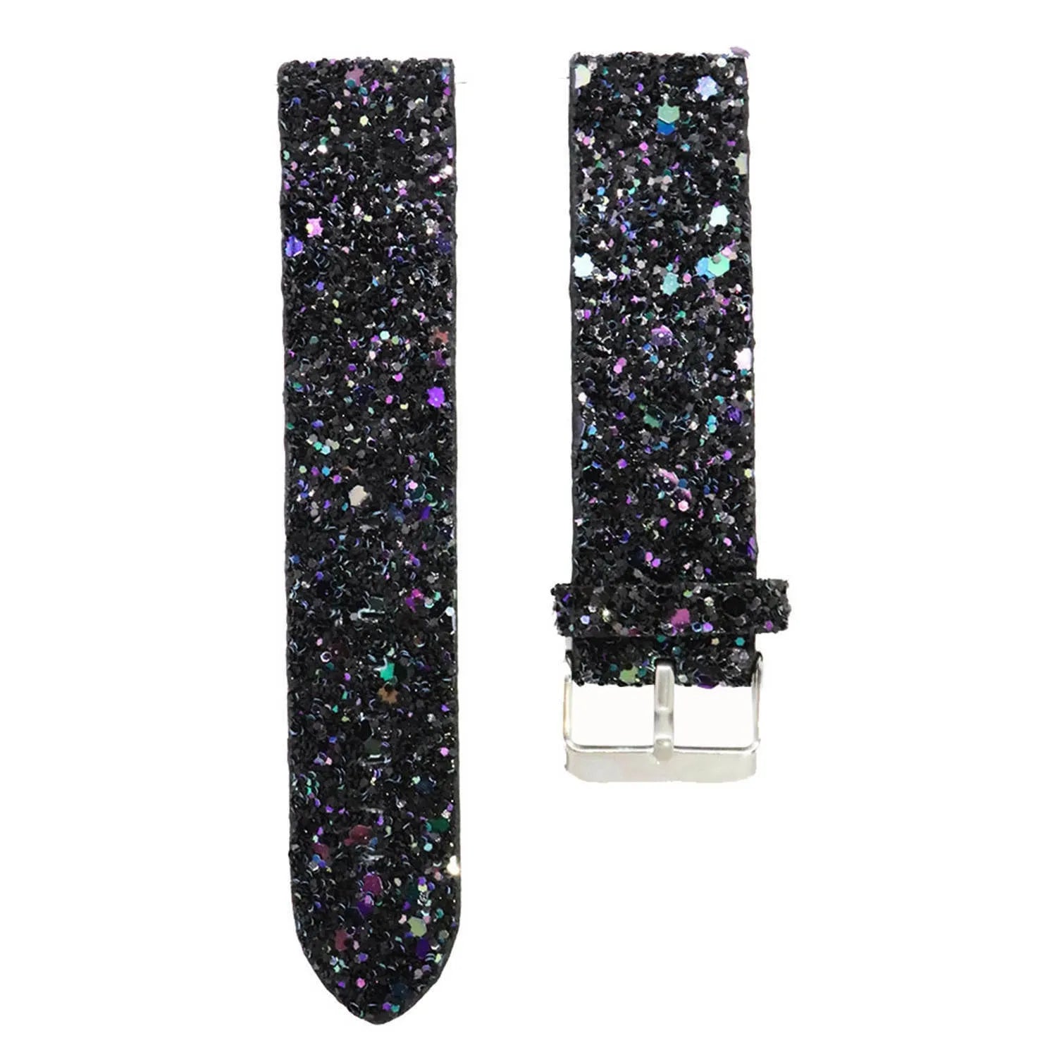 Coros Apex 2 leren glitter bandje (zwart)