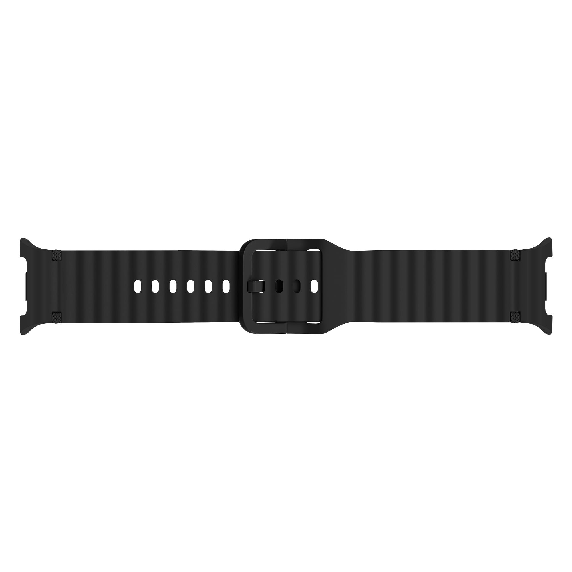 Samsung Galaxy Watch 8 Classic wave siliconen bandje (zwart)