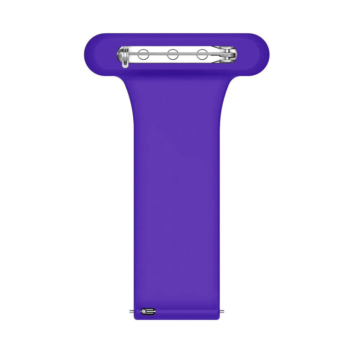 Silicone Nurse Fob, purple, laid flat, joined, direct top view