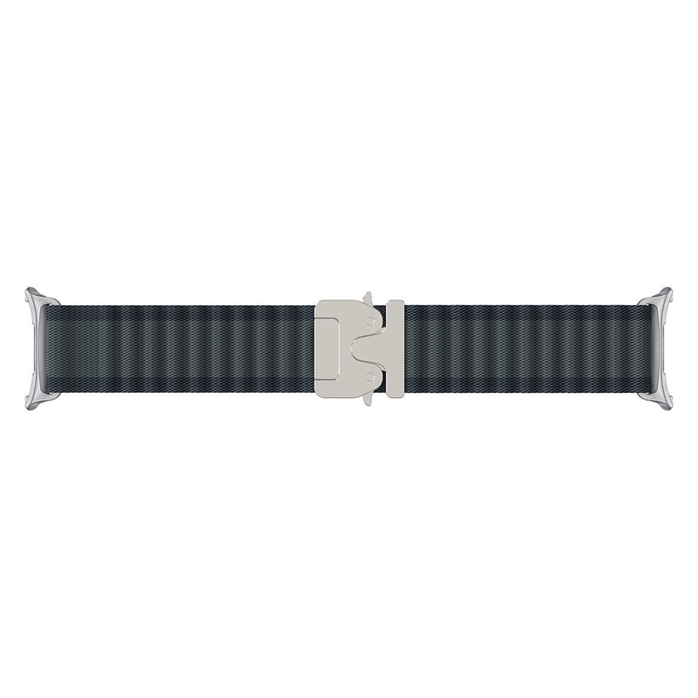 Samsung Galaxy Watch 9 - 40mm outdoor nylon band met P-buckle (zwart met zilver)