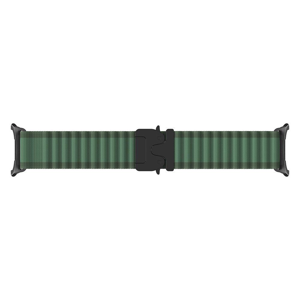 Samsung Galaxy Watch 8 - 44mm outdoor nylon band met P-buckle (groen met zwart)