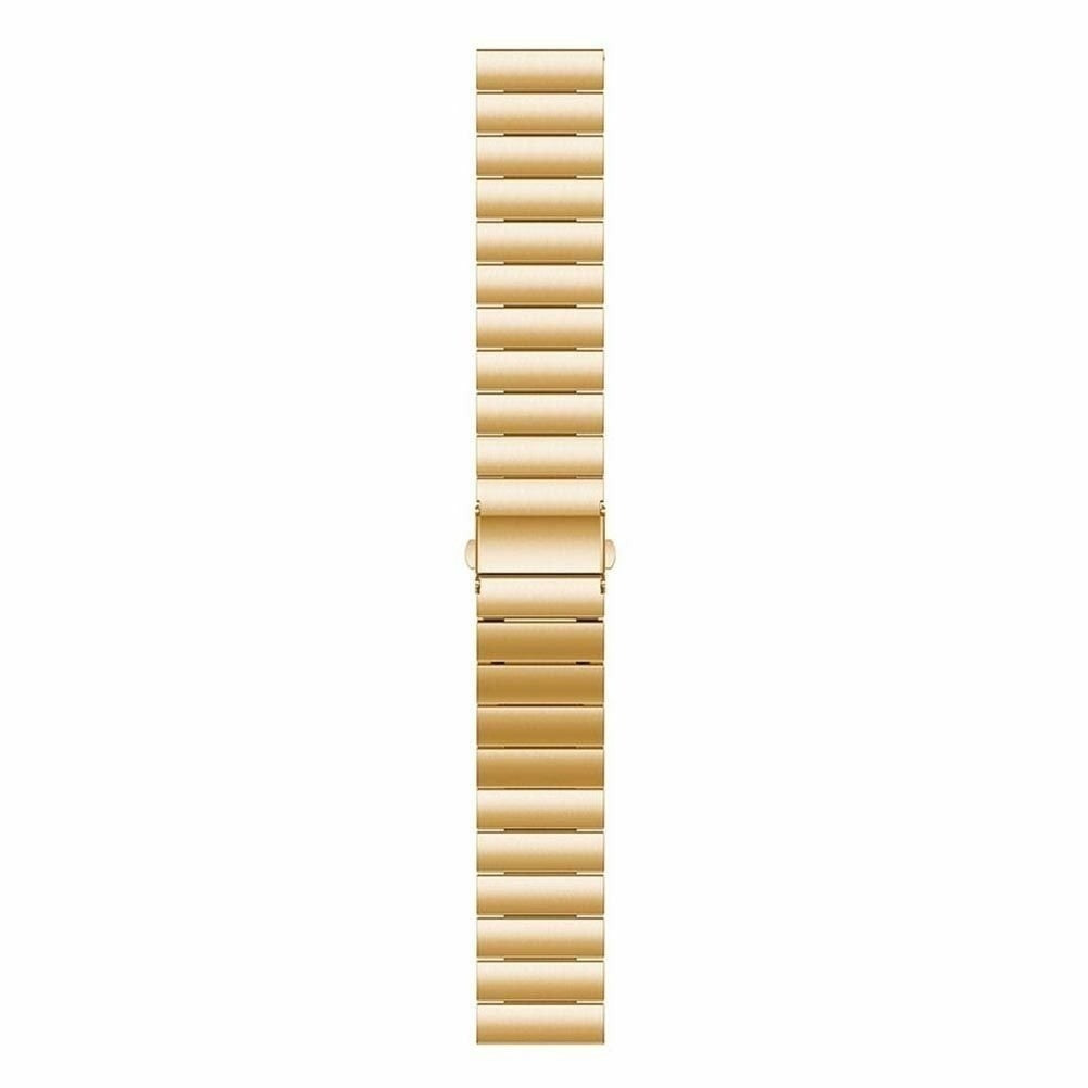 Premium Metal Strap, gold, laid flat, joined, direct top view