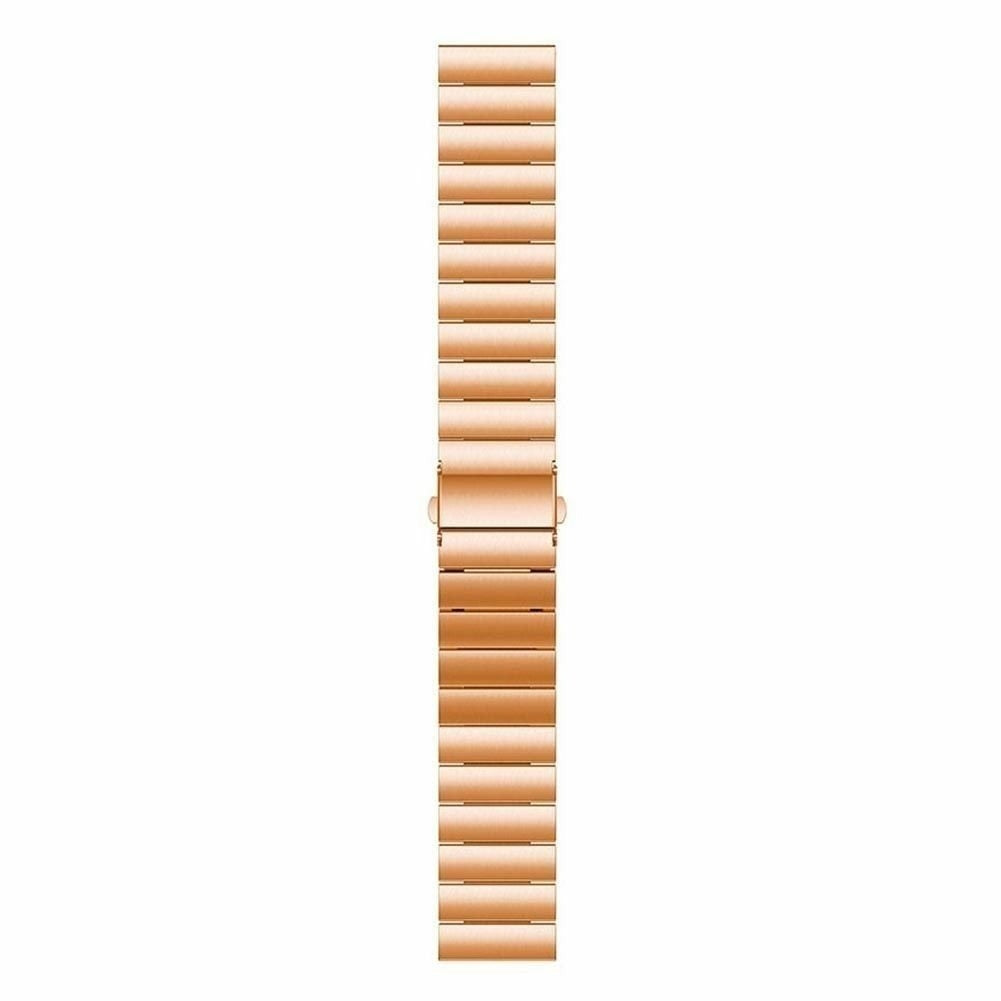 Premium Metal Strap, rose gold, laid flat, joined, direct top view