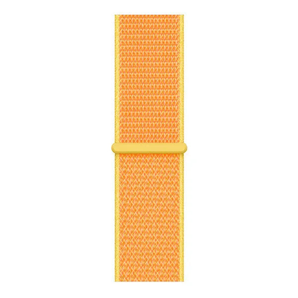 Nylon Strap, light yellow, laid flat, joined, direct top view