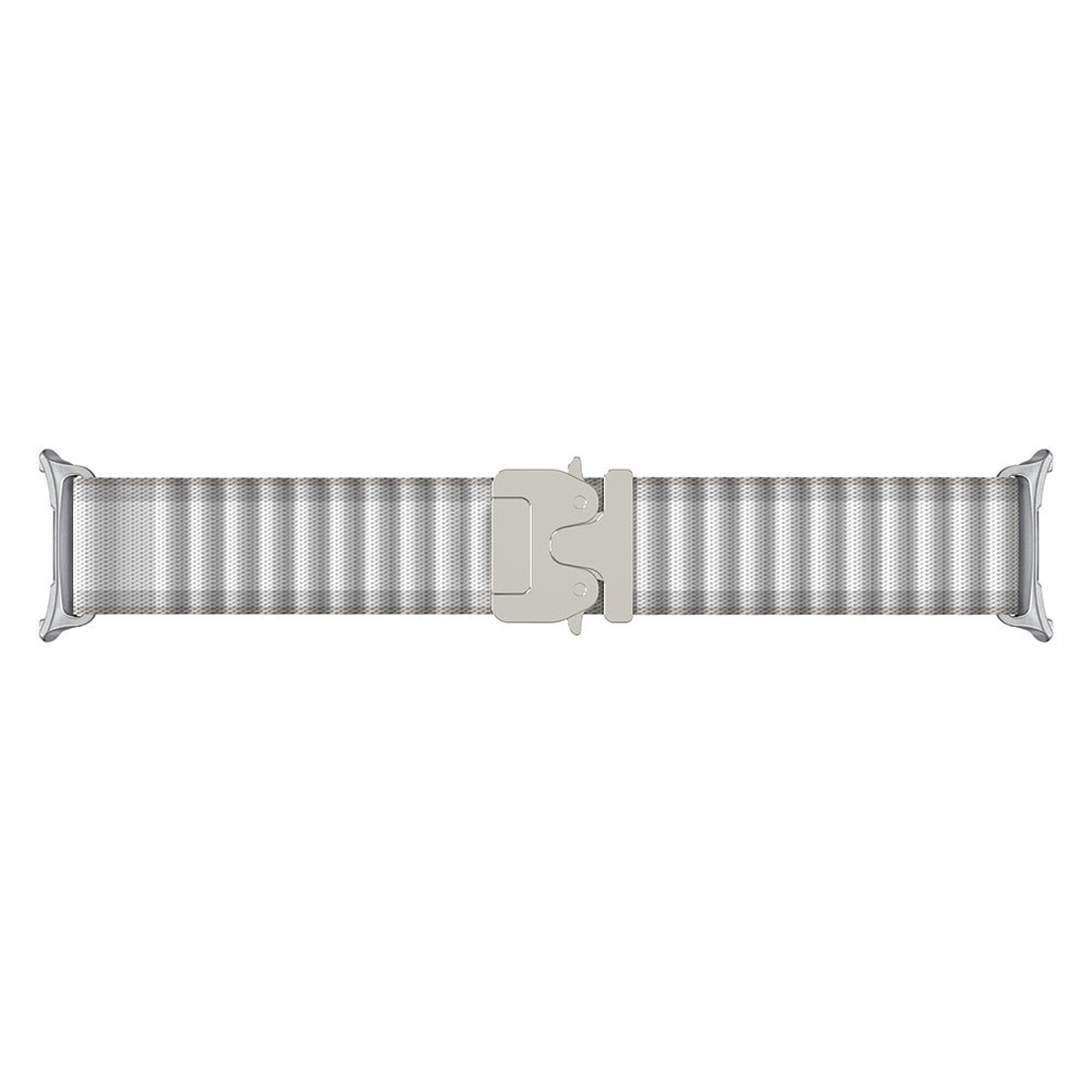 Samsung Galaxy Watch 9 - 40mm outdoor nylon band met P-buckle (wit met zilver)