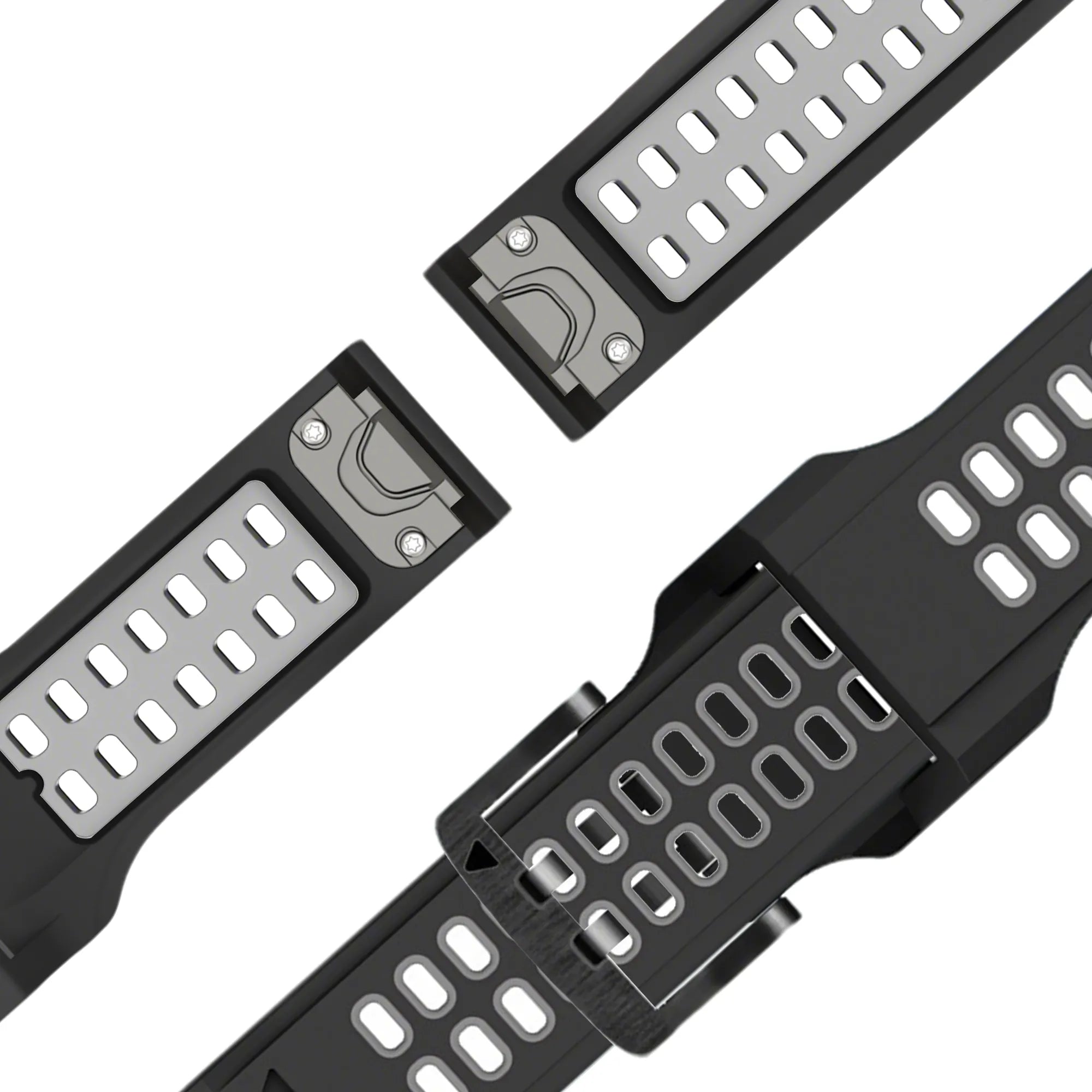 Bandz Garmin Forerunner 965 Buckled Sport Strap (Black/Grey)