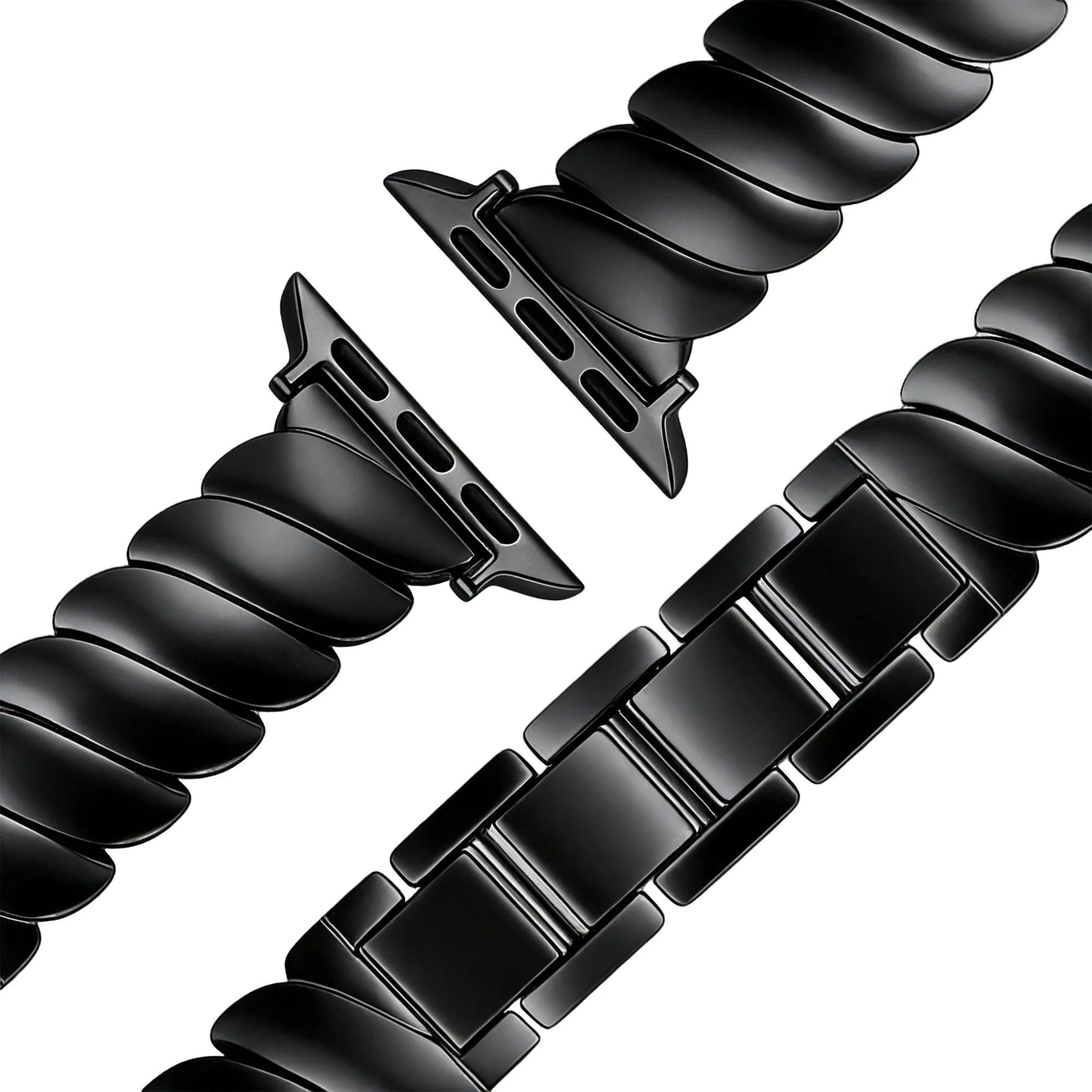 Bandz Apple Watch luxe metalen band 'Twisted' (zwart)