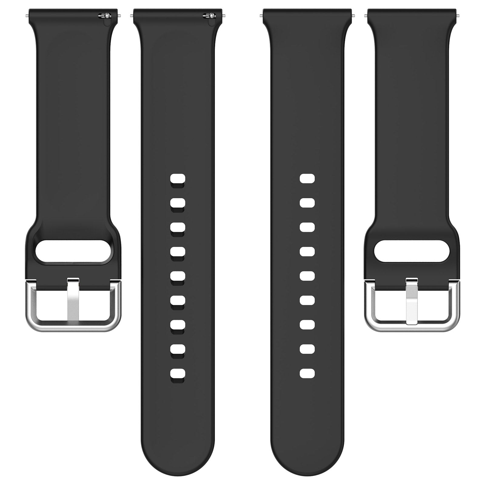 Universal 24mm Silicone Buckle Strap (Black)