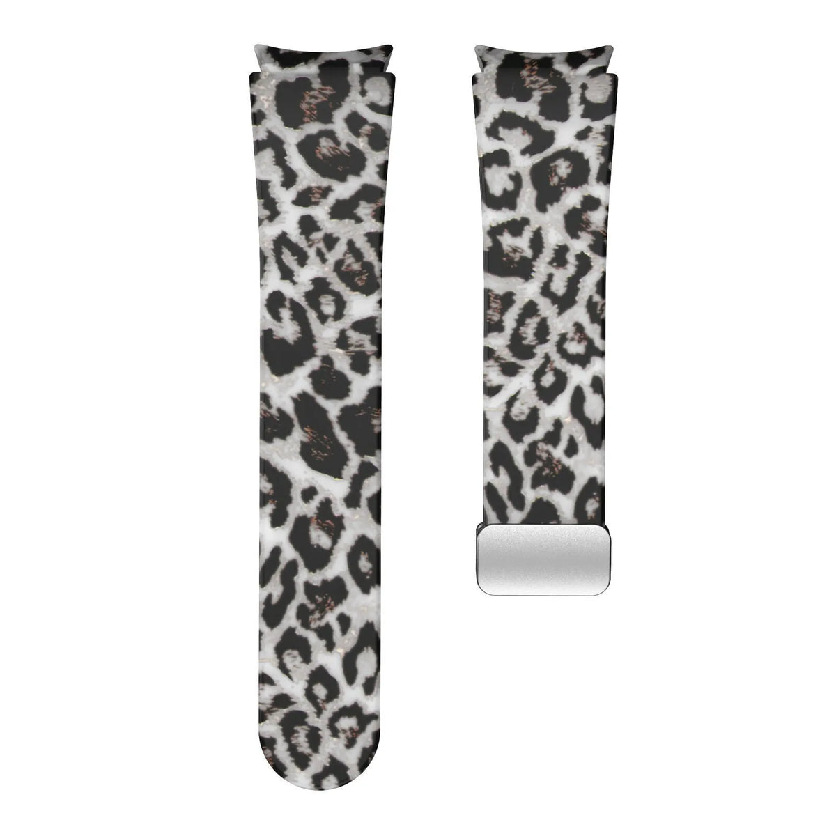 Silicone Magnetic Patterned Strap, laid flat, separate parts, top and underside view