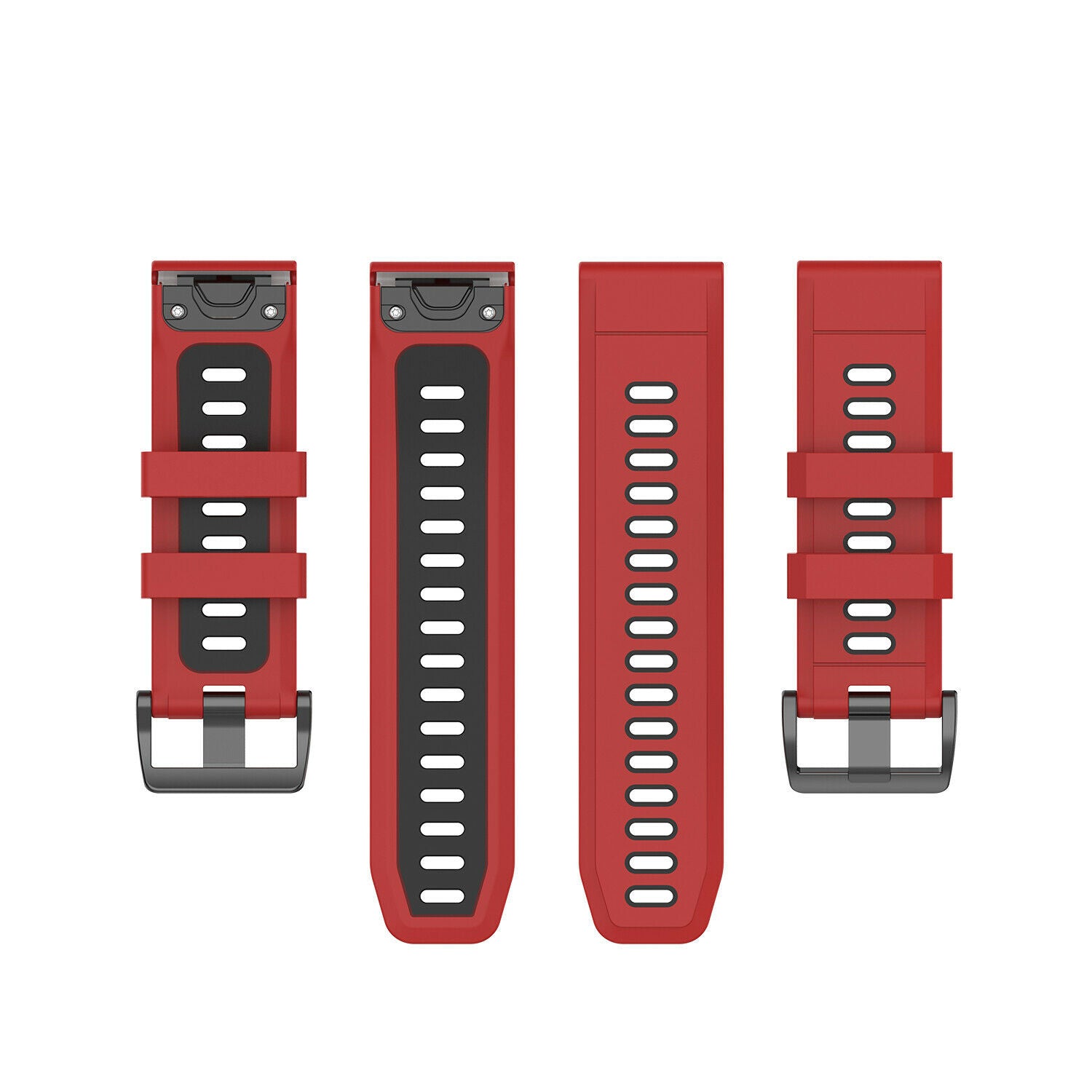 Garmin Fenix 8 Pro - 51mm sport gesp band (rood/zwart)
