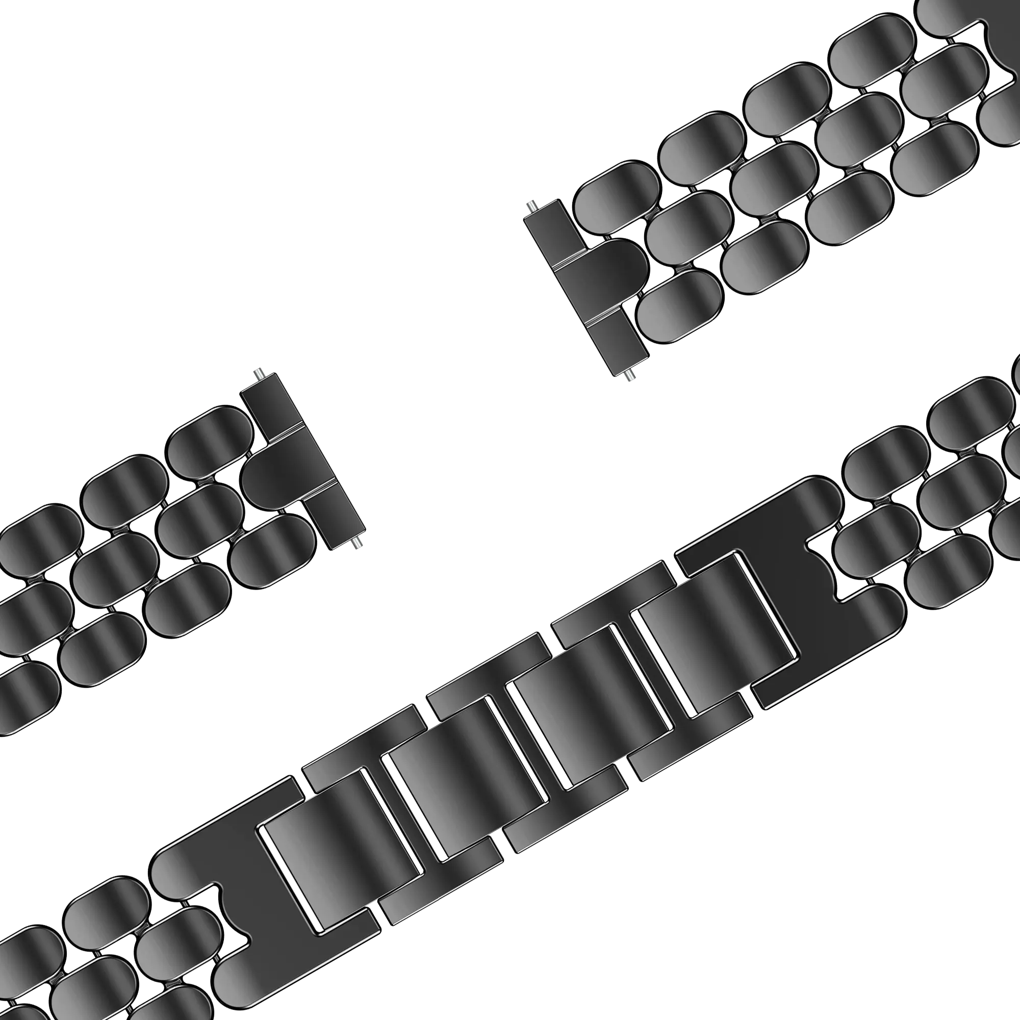Bandz Garmin Forerunner 265s stalen band 'Oval' (zwart)