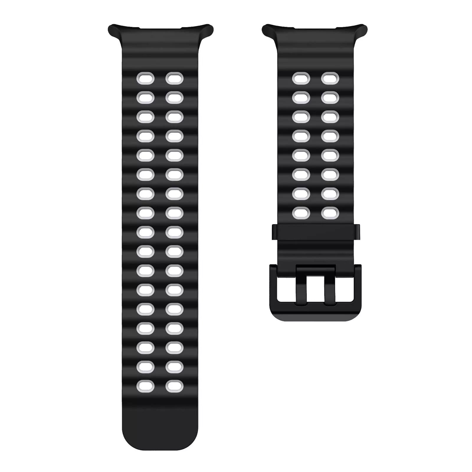 Samsung Galaxy Watch Ultra wave siliconen bandje (zwart/grijs)