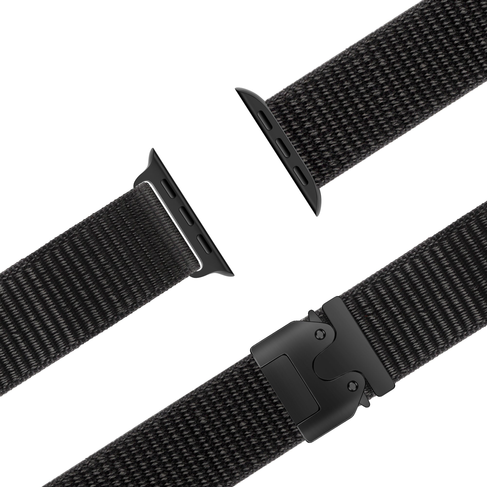 Bandz Apple Watch Ultra nylon band 'Classic met P-buckle (zwart)