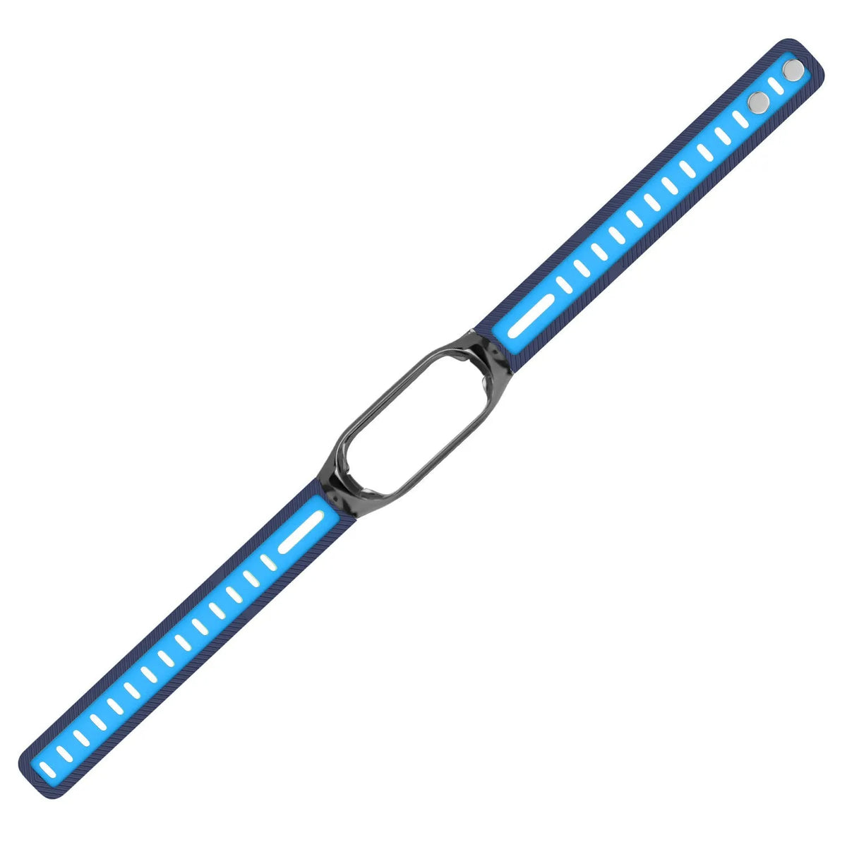 Silicone TPU Strap with Frame, laid flat, joined, 45° top view