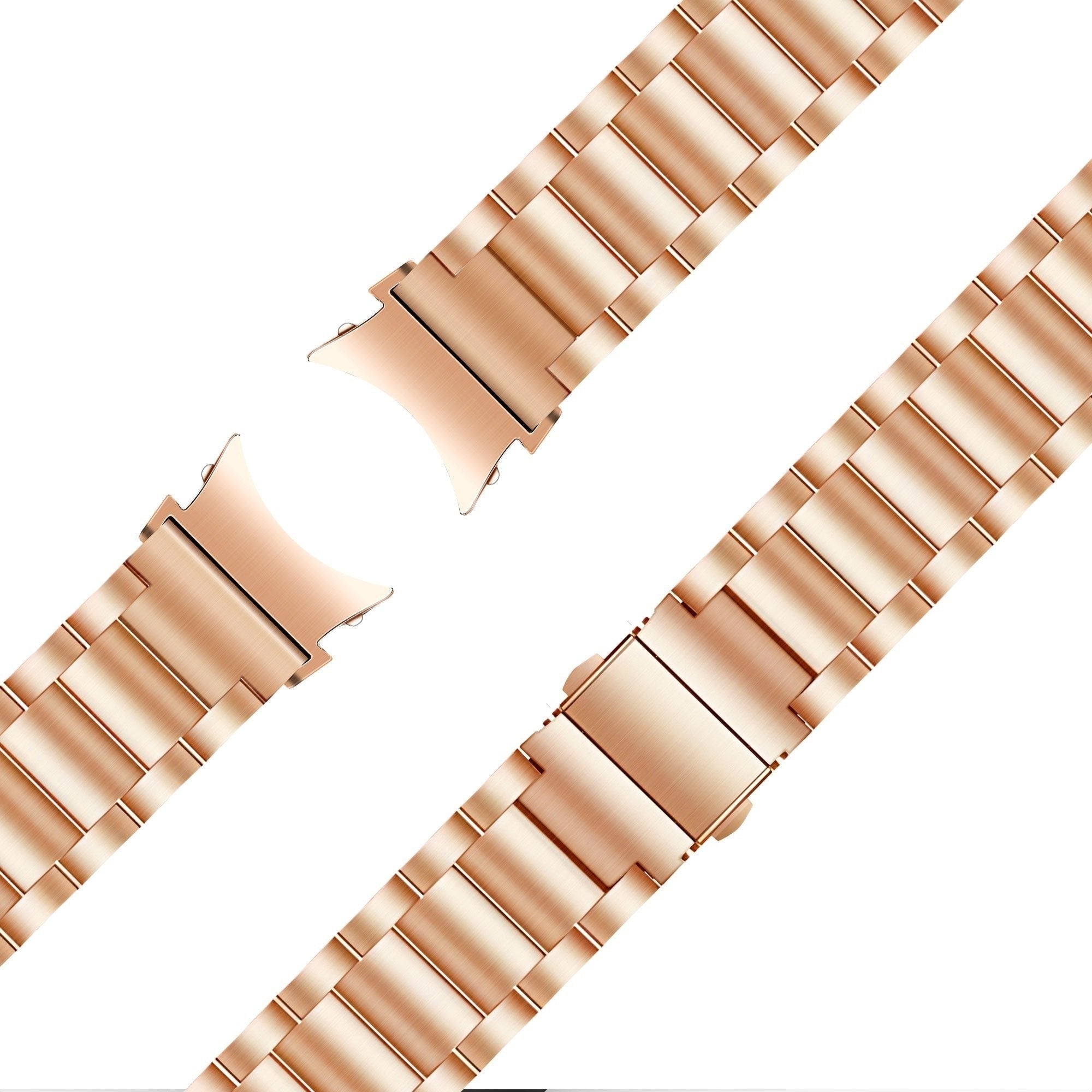 Steel Strap 'Classic', rose gold, laid flat, joined, 45° top view