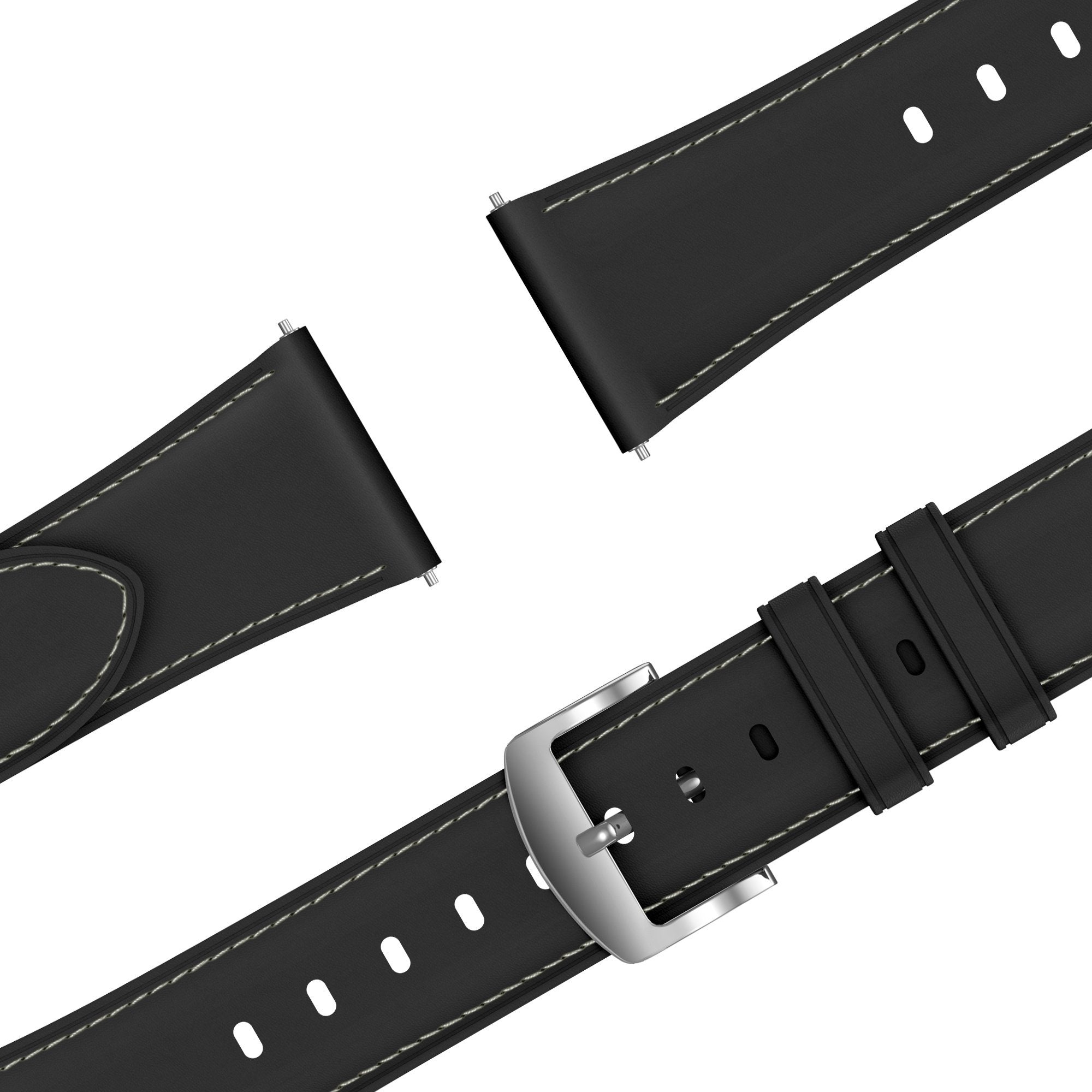 Bandz Amazfit Cheetah 2 Pro lederen band 'Easy fit' (zwart)