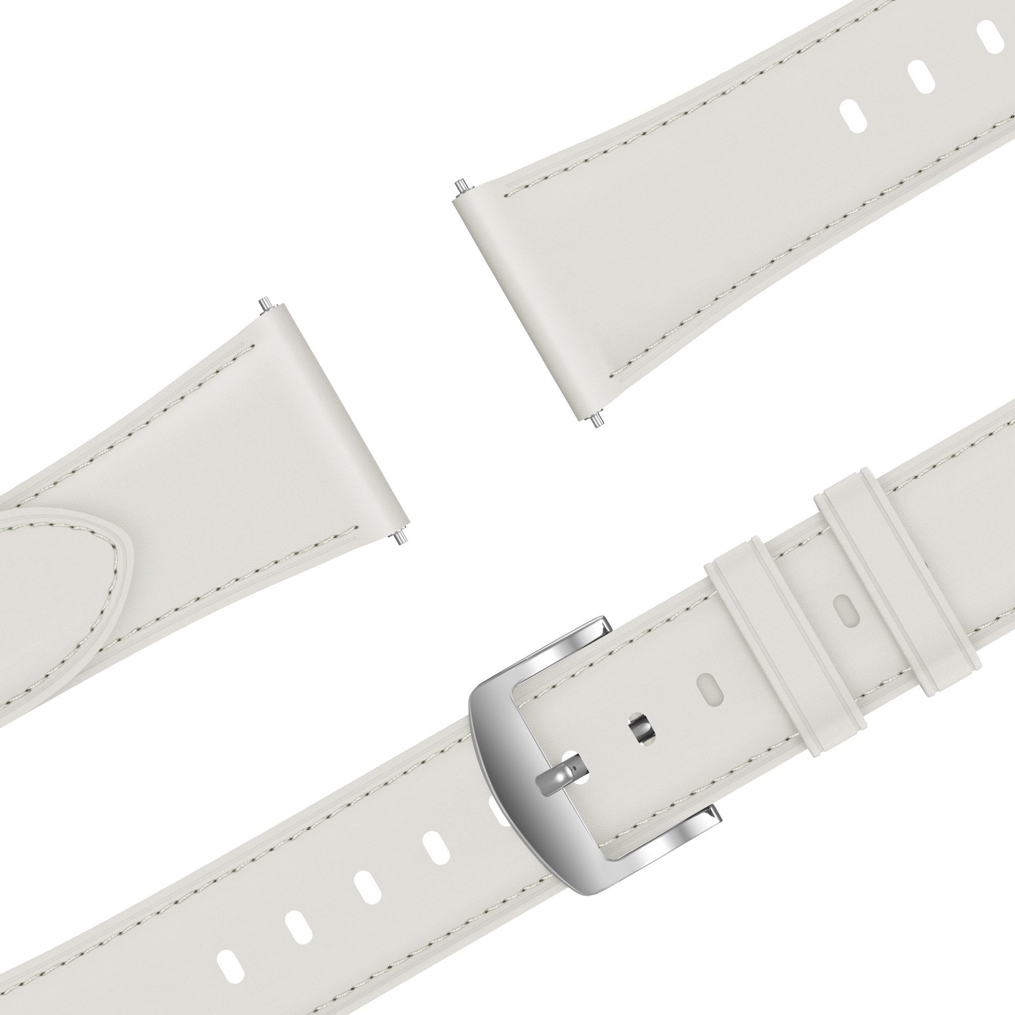 Bandz Huawei Watch GT 4 - 41mm lederen band 'Easy fit' (wit)