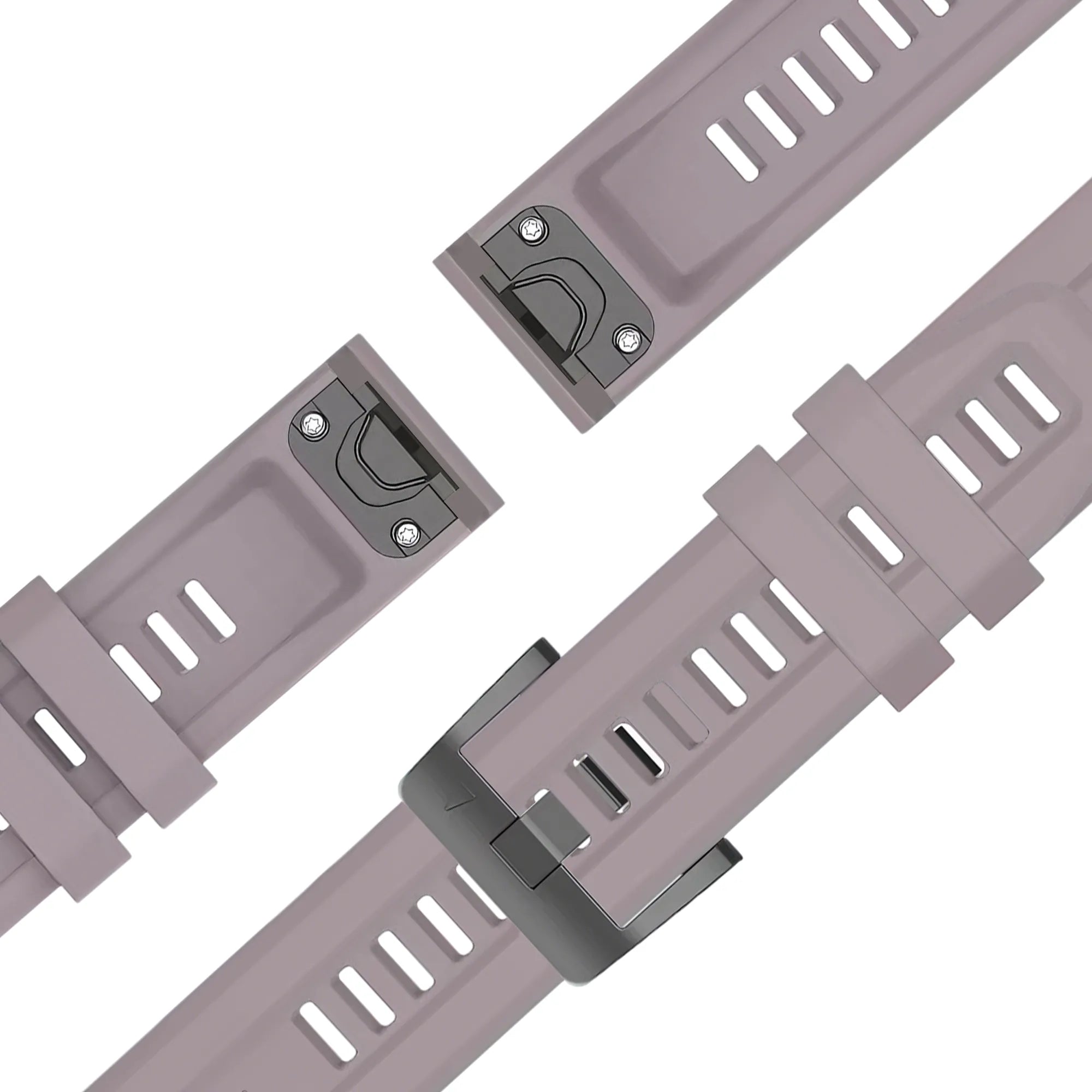 Bandz Garmin Fenix 5 / 6 siliconen band 'Classic' (lavendel grijs)
