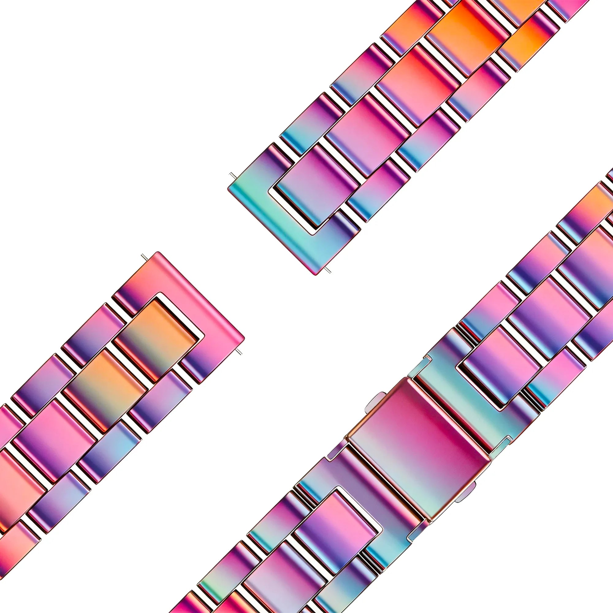 Bandz Pebble Round 2 - 14mm stalen band 'Classic' (regenboog)