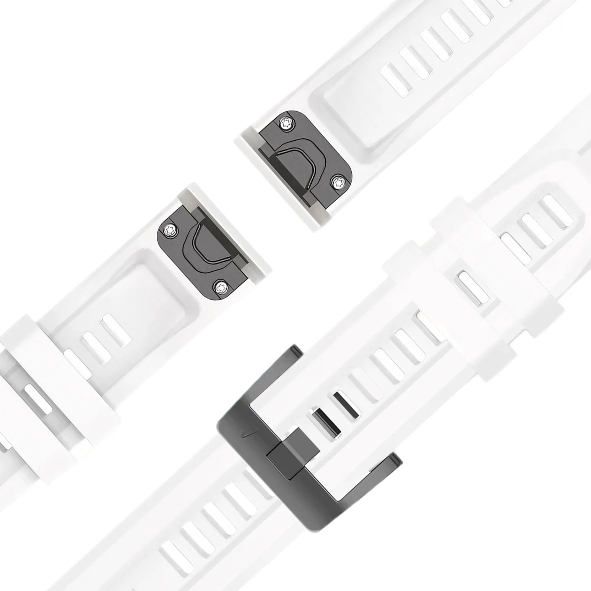Bandz Garmin Fenix 8 - 43mm siliconen band 'Classic' (wit)