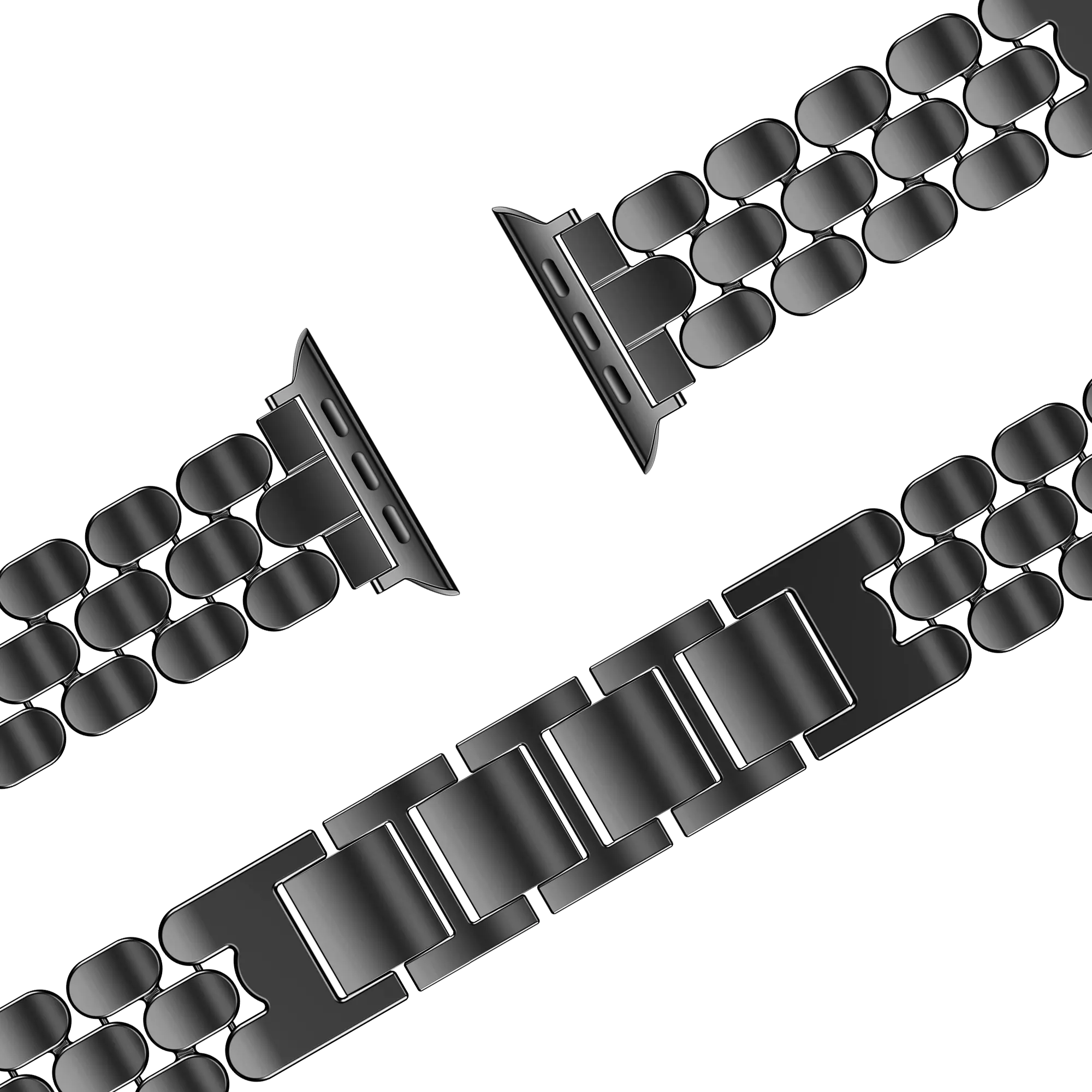 Bandz Apple Watch stalen band 'Oval' (zwart)
