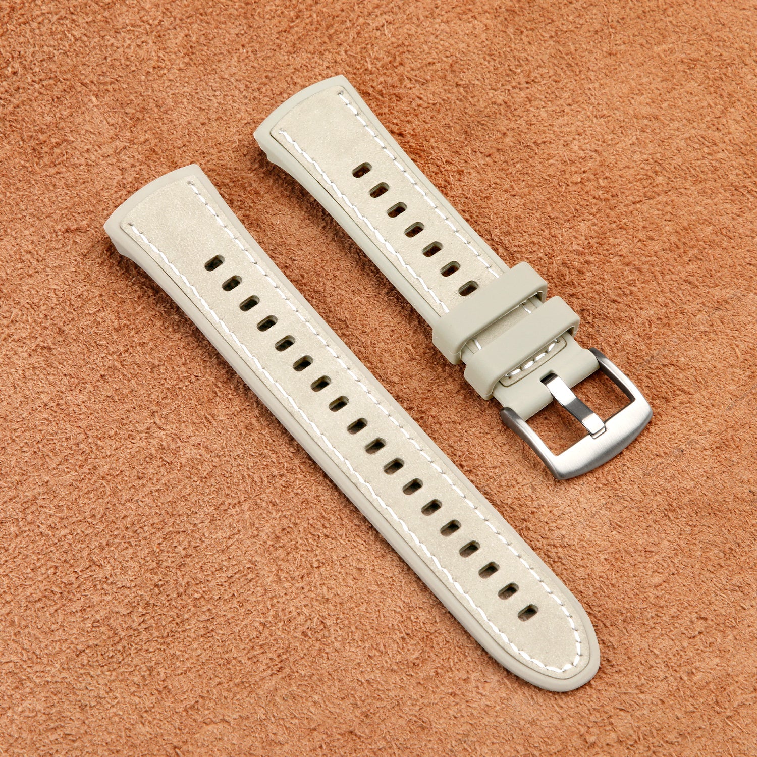 Huawei Watch 5 - 42mm Leather Hybrid Strap 'Perfect Fit' (Beige)
