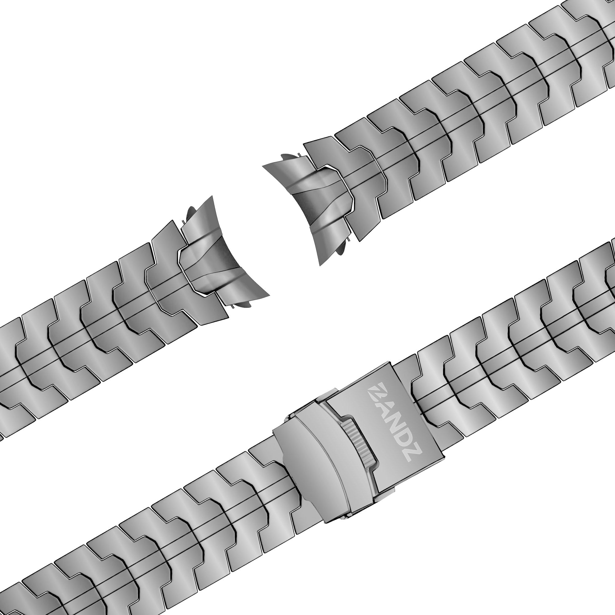 Bandz Samsung Galaxy Watch 5 40mm stalen band 'Iron' (zilver)