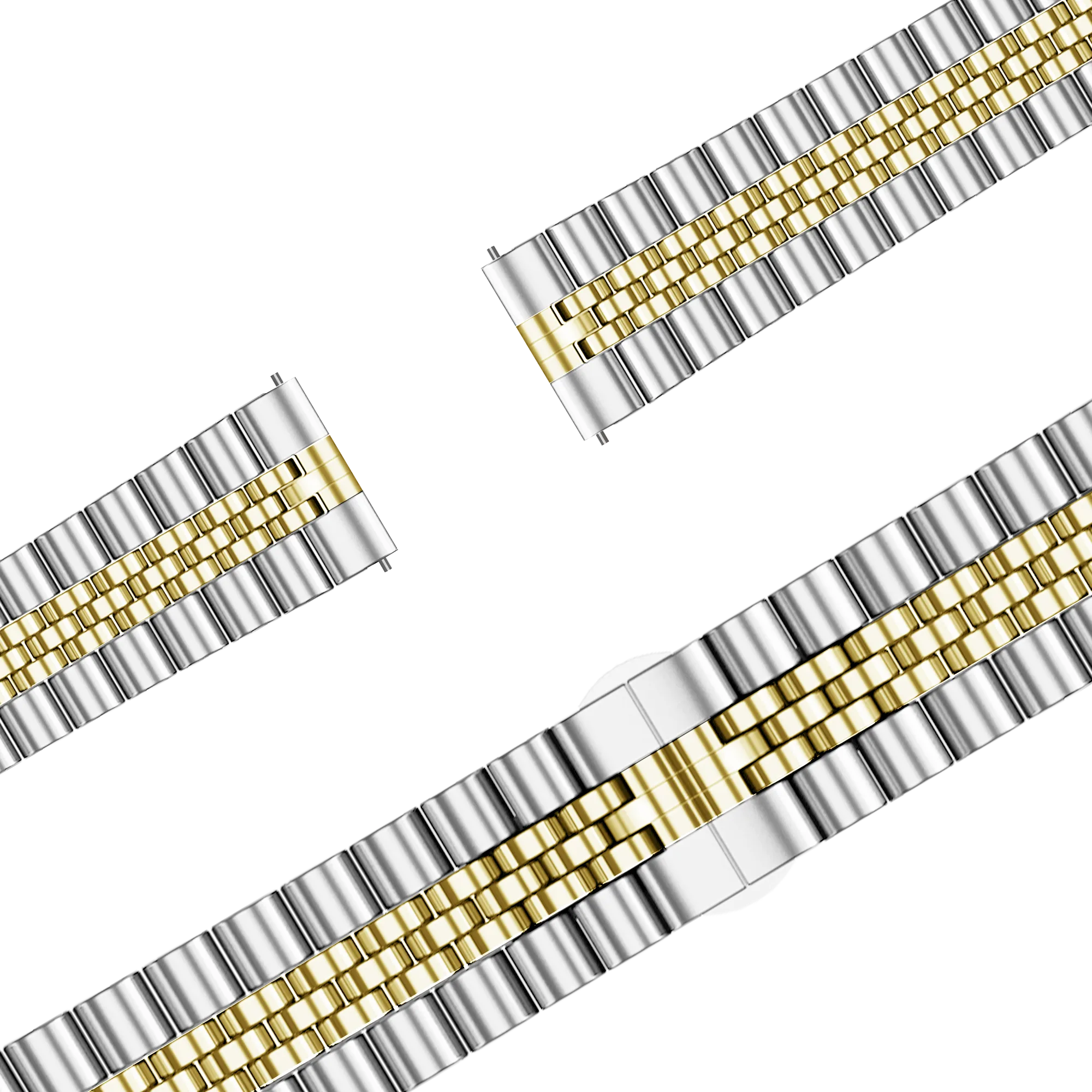 Bandz Garmin Forerunner 265s stalen band 'Jubilee' (zilver/goud)