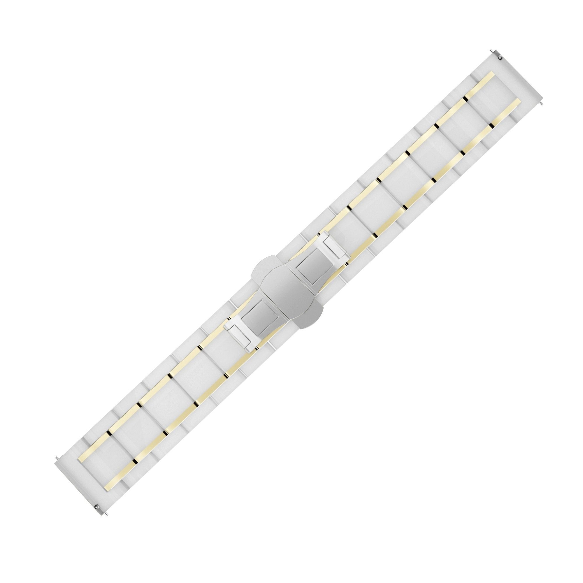 Samsung Galaxy Watch 5 - 40mm keramiek stalen band (wit/goud)