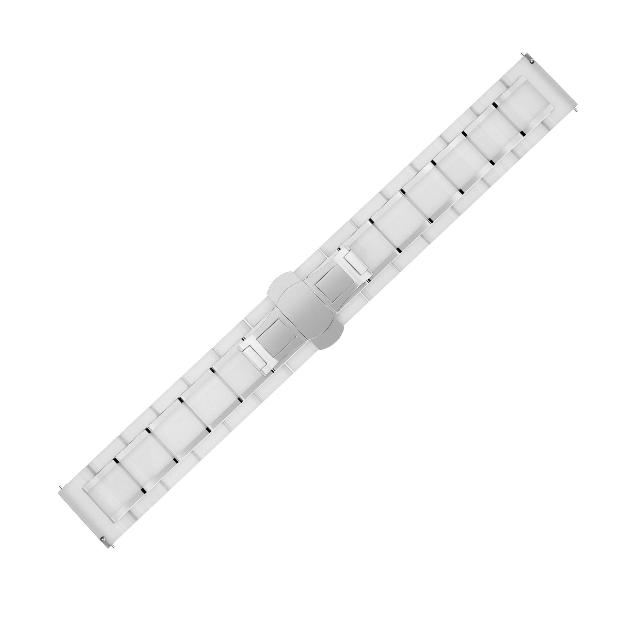 Samsung Galaxy Watch FE keramiek stalen band (wit/zilver)