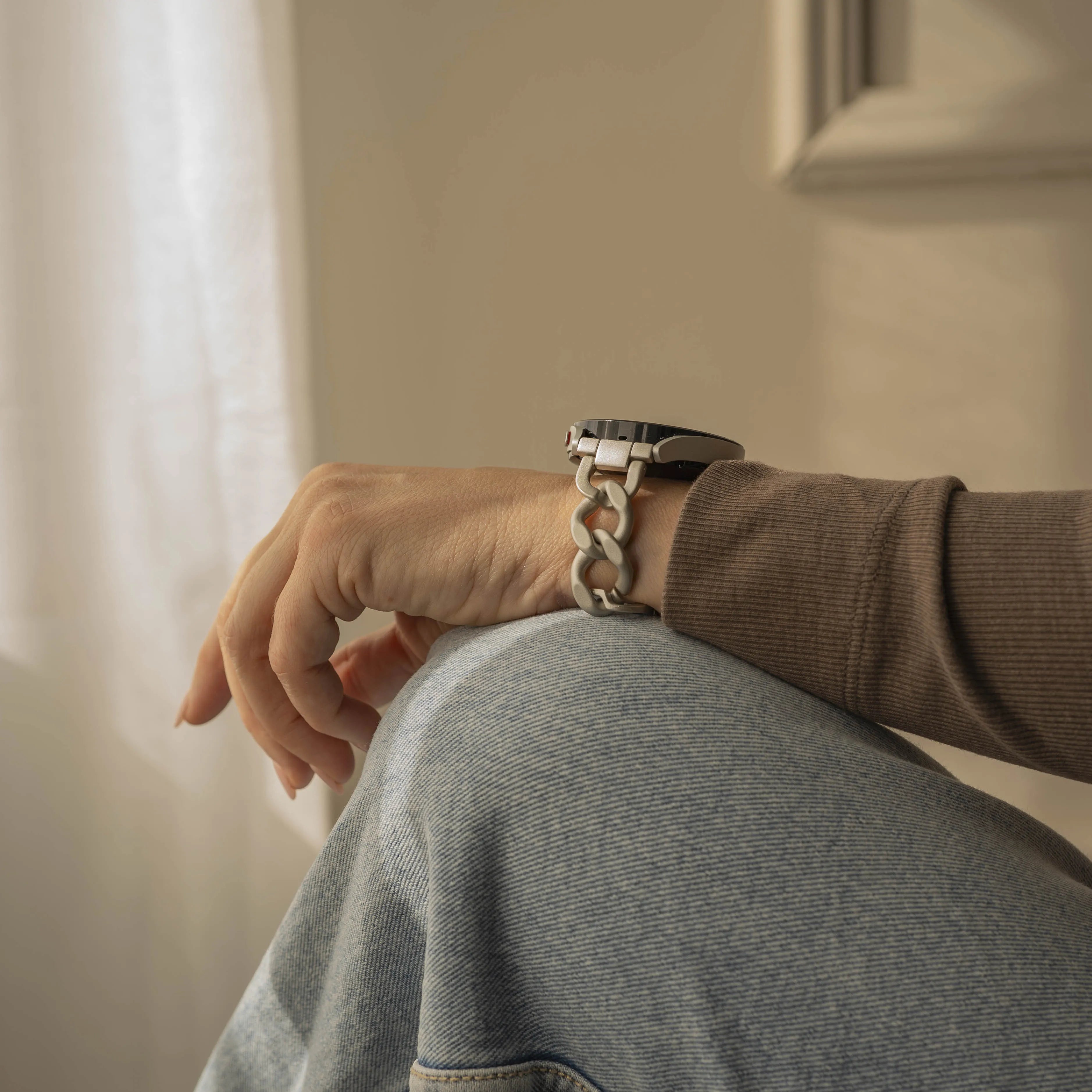 Amazfit Bip U (Pro) steel chain band (sterrenlicht)