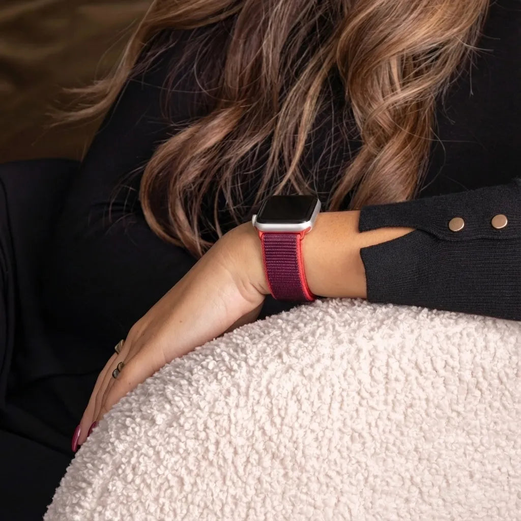 Apple Watch nylon band (paars/rood)