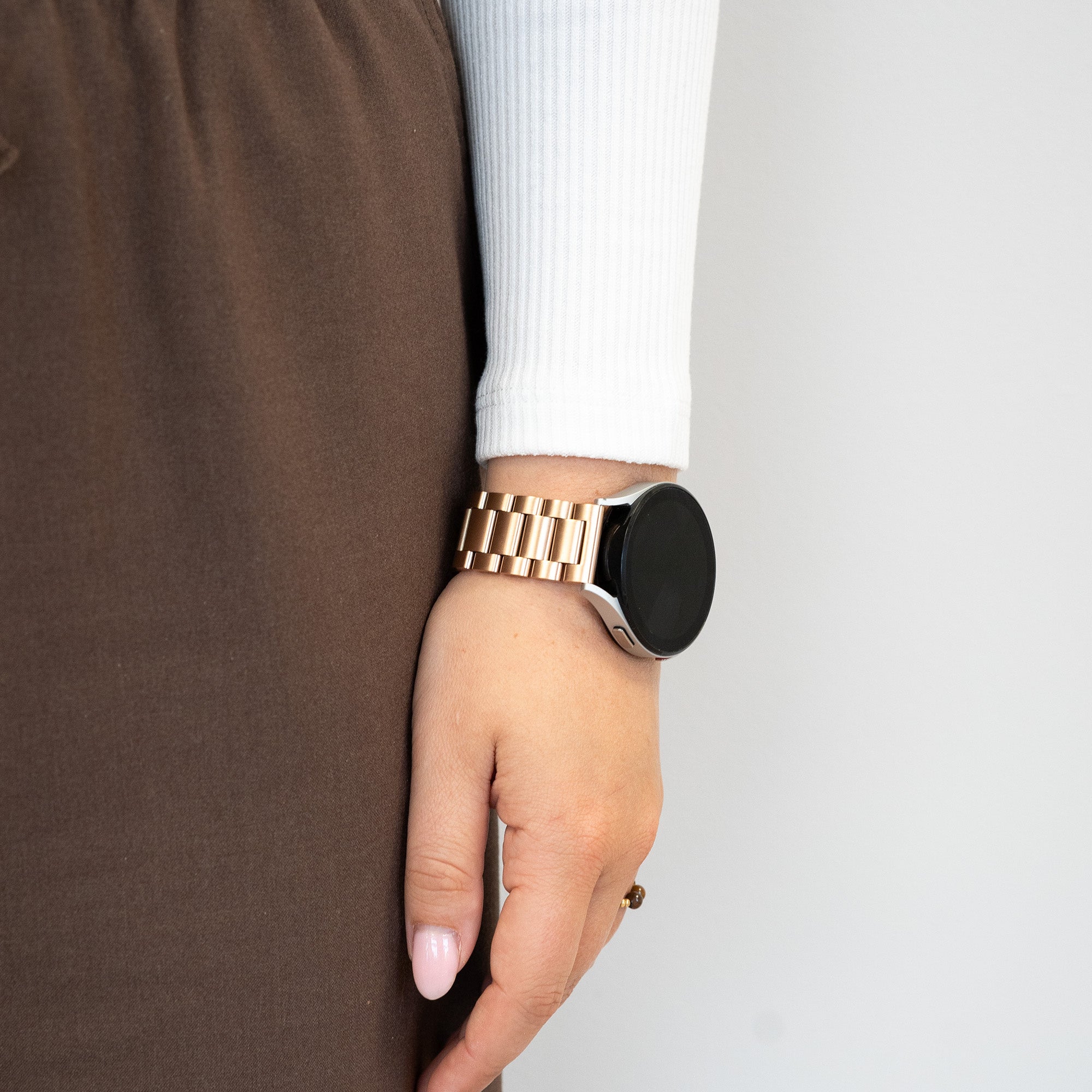 Bandz Garmin Vivomove Trend stalen band 'Classic' (rosé goud)