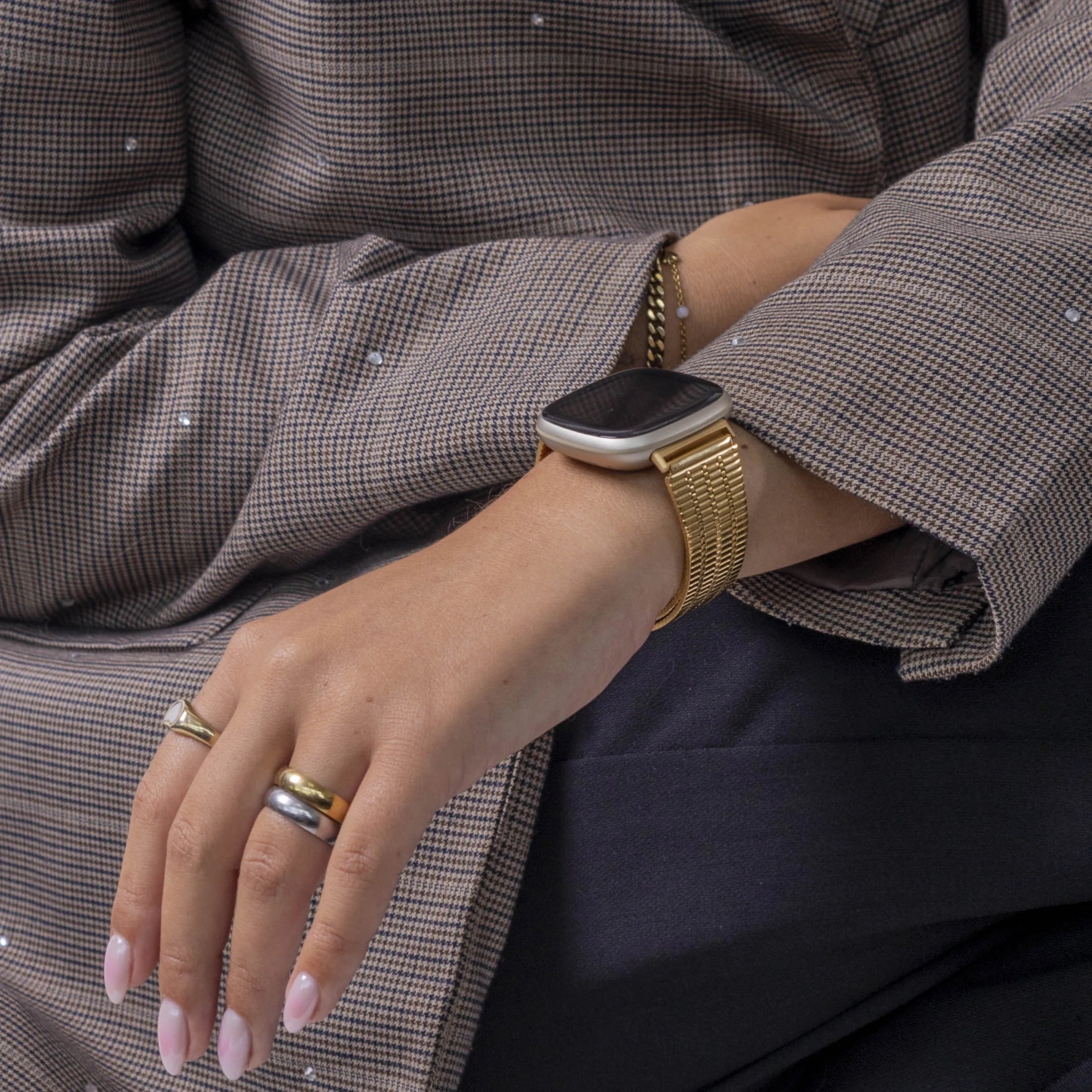 Fitbit Versa 3 roestvrij stalen band (goud)