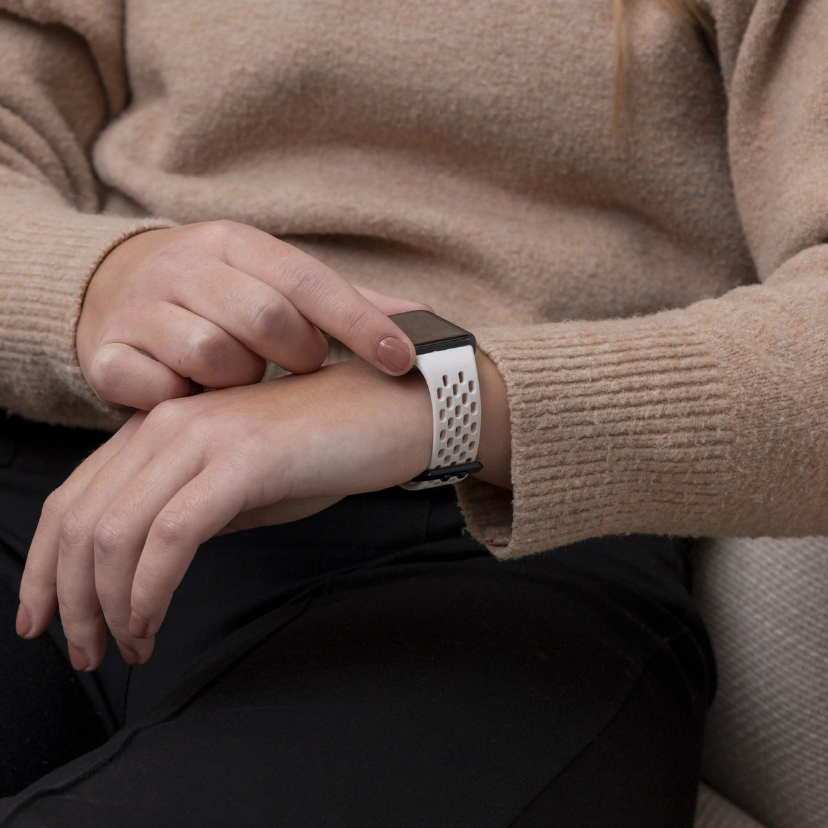 Breathable Silicone Strap, starlight, lifestyle photo