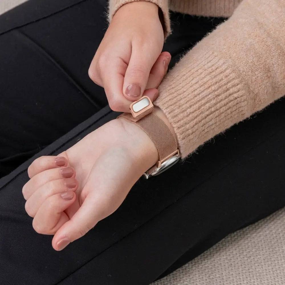 Google Pixel Watch 4 - 41mm Milanese band (rosé goud)