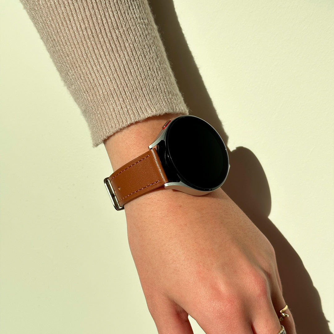 Samsung Galaxy Watch 42mm leren bandje (strak bruin)