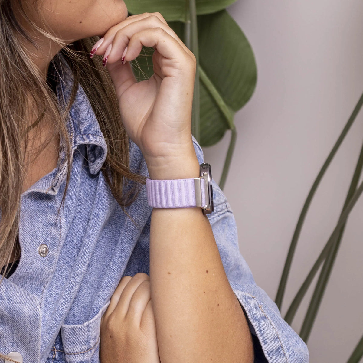 Wave Nylon Strap, light purple, lifestyle photo