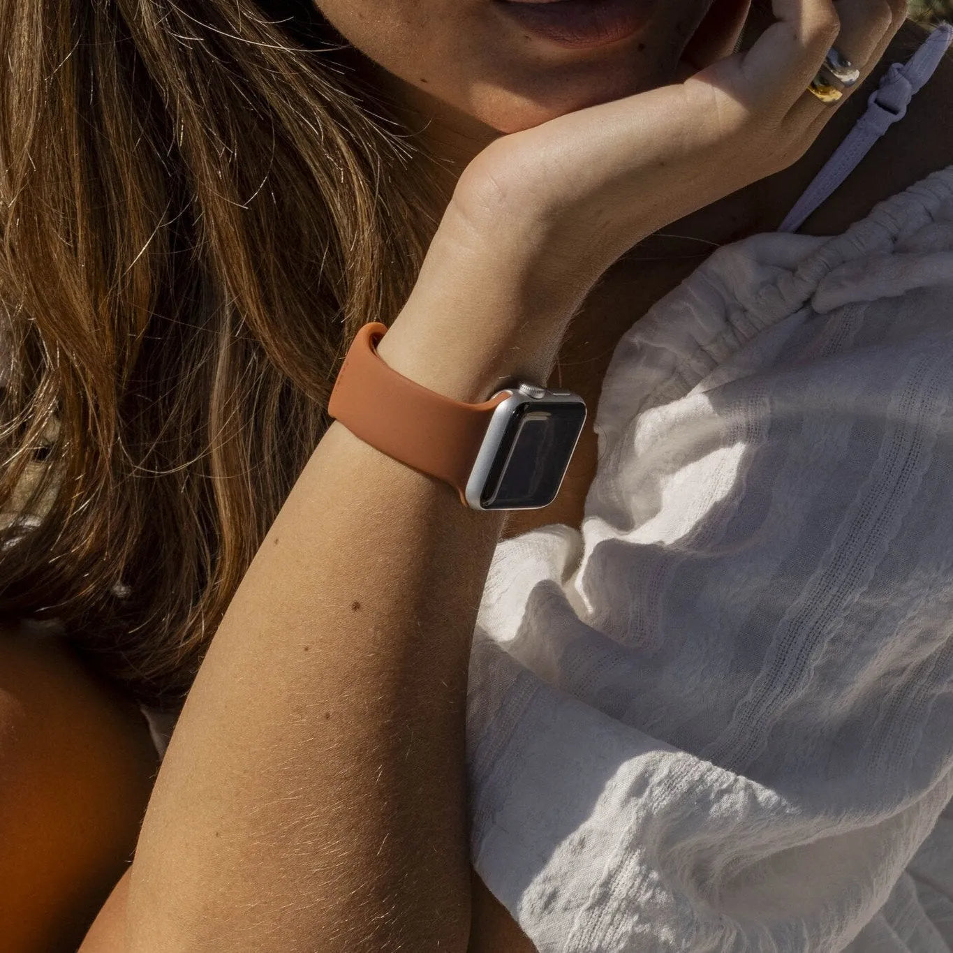 xoxo Wildhearts Apple Watch siliconen bandje (bruin)