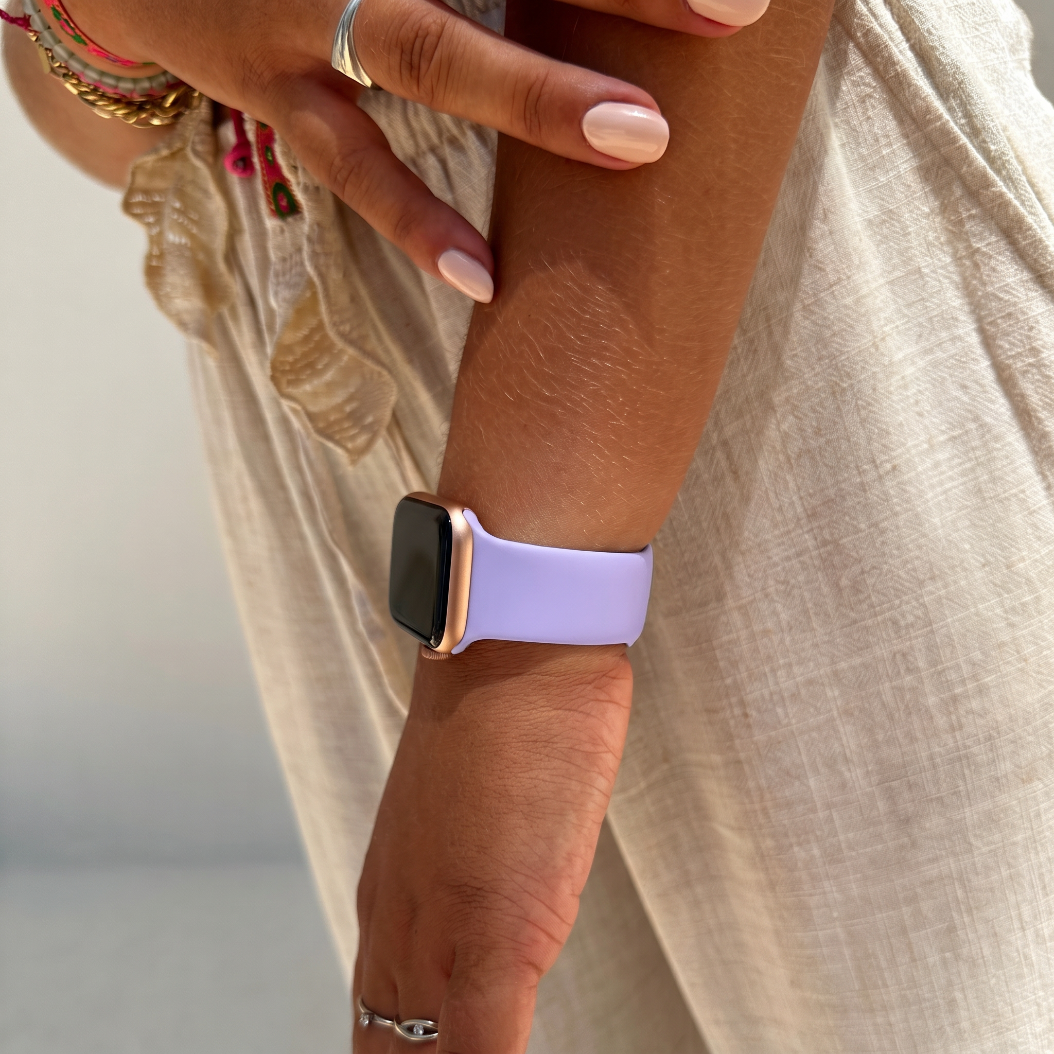 xoxo Wildhearts Apple Watch Siliconen bandje (lichtpaars)