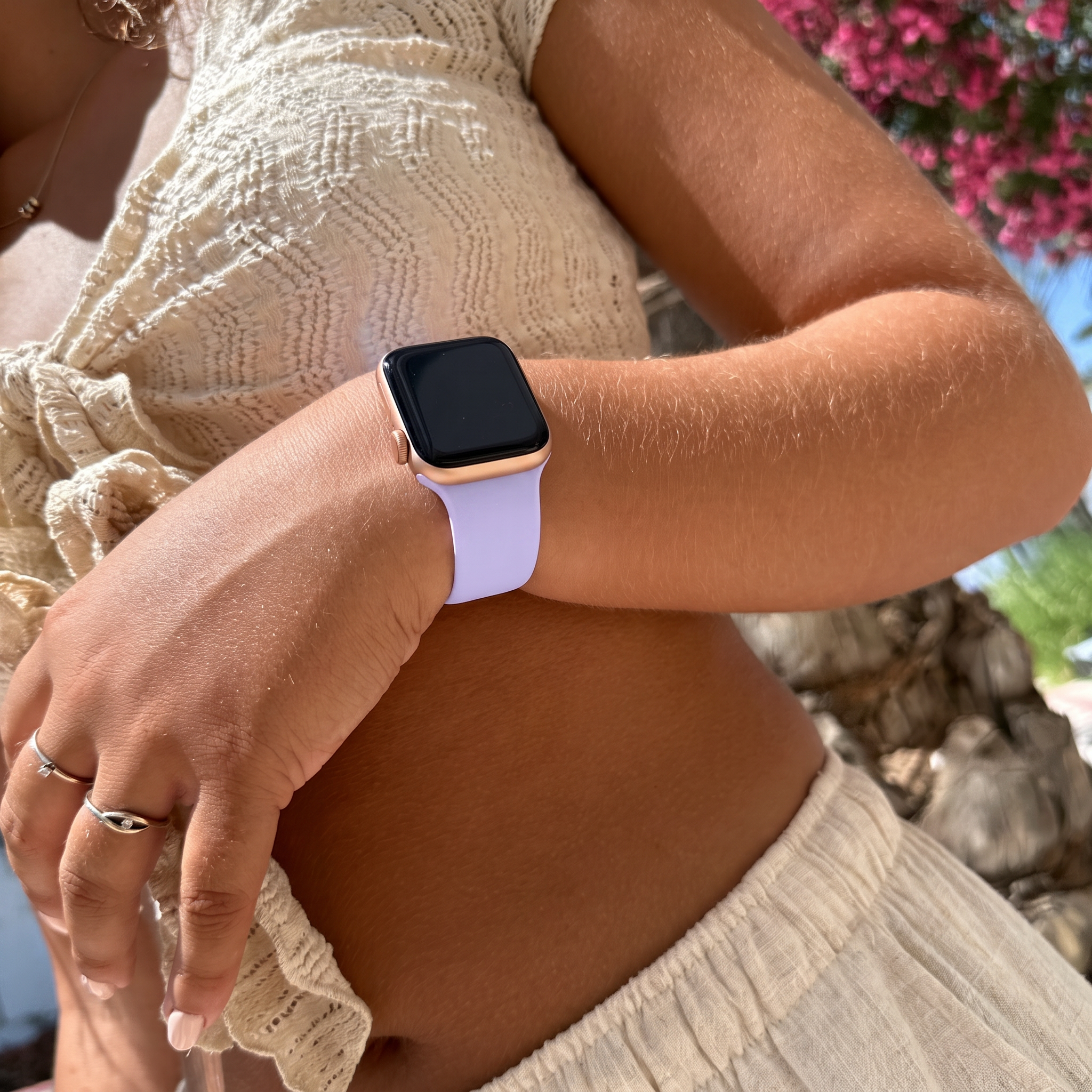 xoxo Wildhearts Apple Watch Siliconen bandje (lichtpaars)