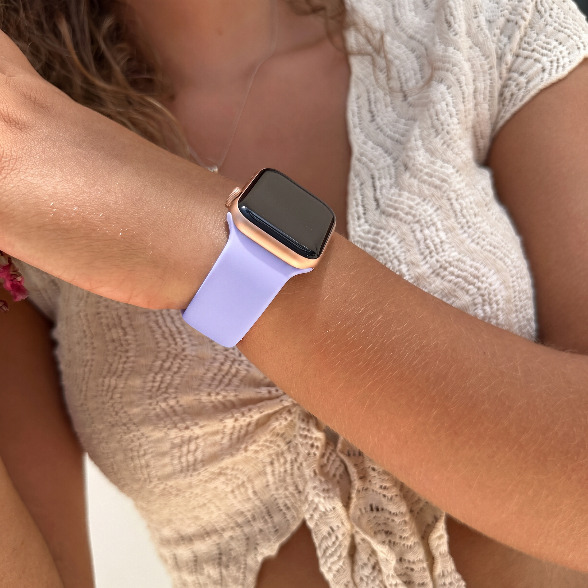 xoxo Wildhearts Apple Watch Siliconen bandje (lichtpaars)