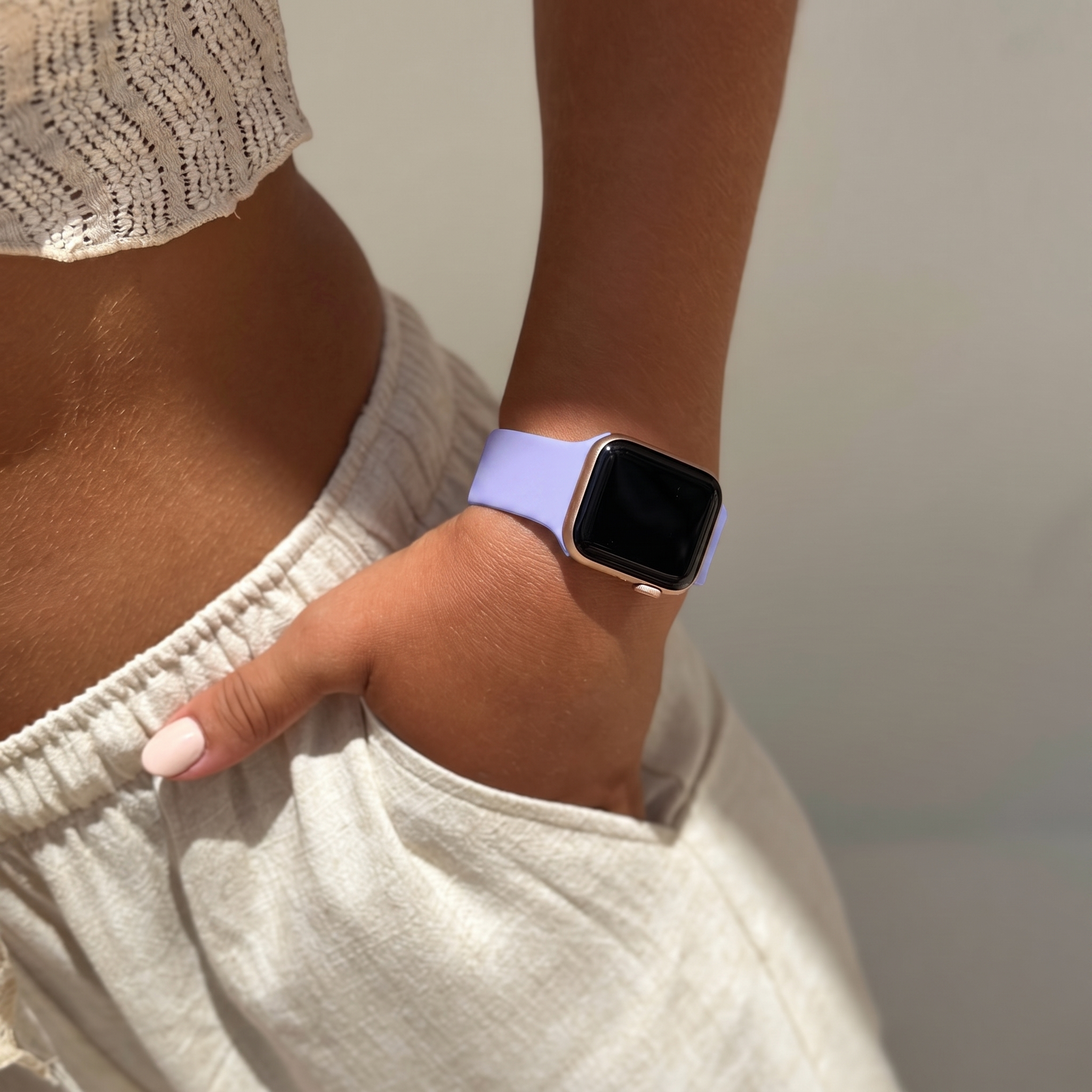 xoxo Wildhearts Apple Watch Siliconen bandje (lichtpaars)