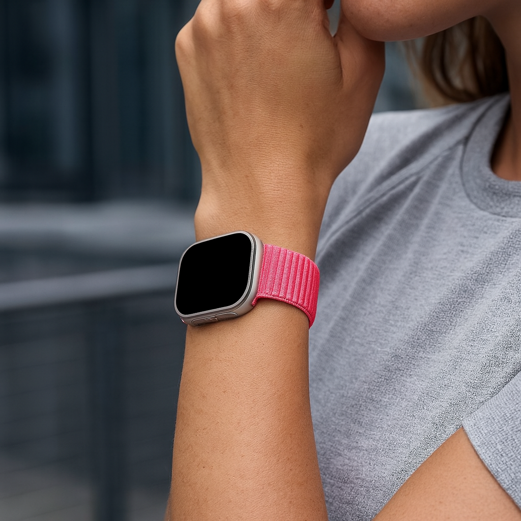Apple Watch Ultra wave nylon bandje (watermeloen)