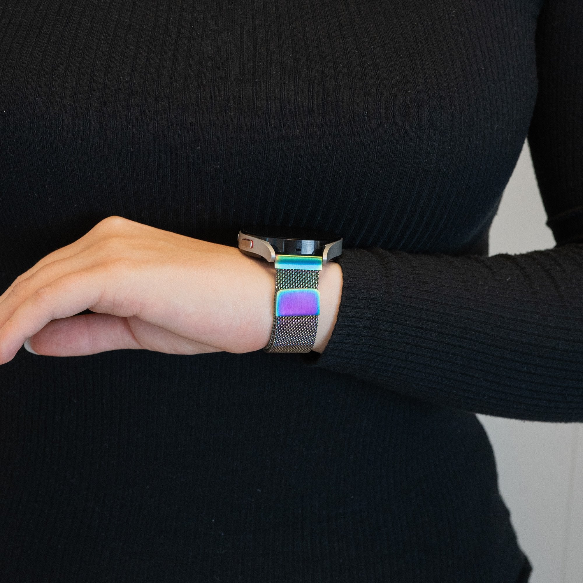 Bandz Garmin Venu 2 Plus Milanese loop band (regenboog)