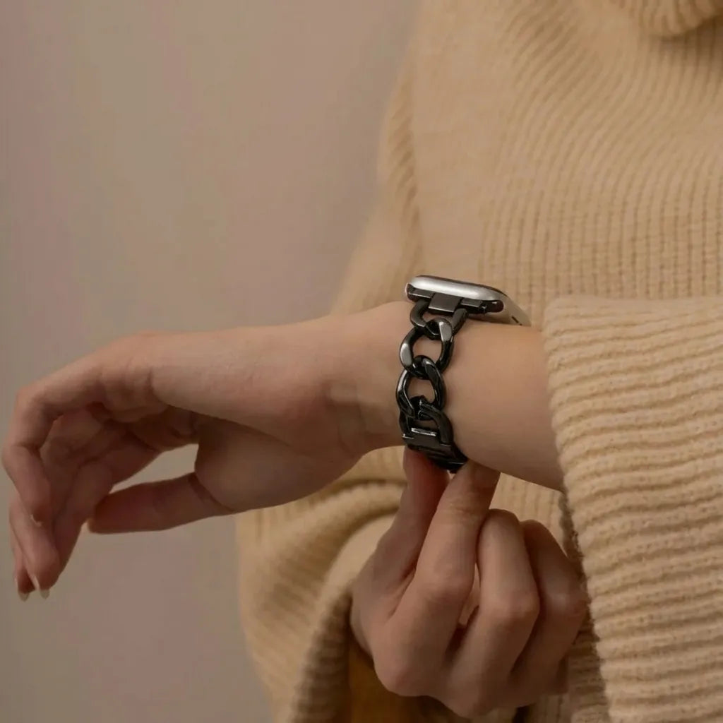 Apple Watch steel chain band (zwart)